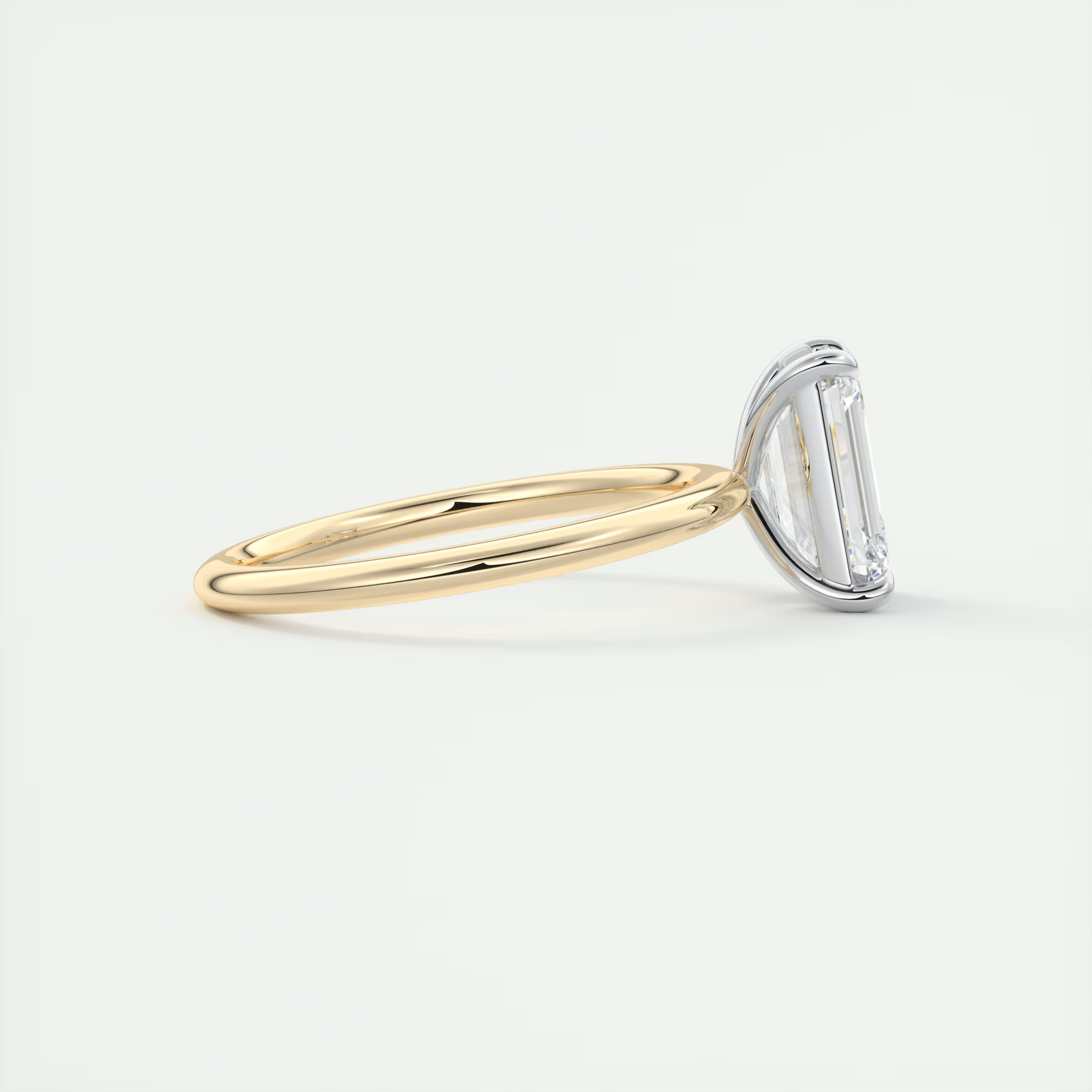 2 ct Emerald Gold Solitaire with Platinum Prongs