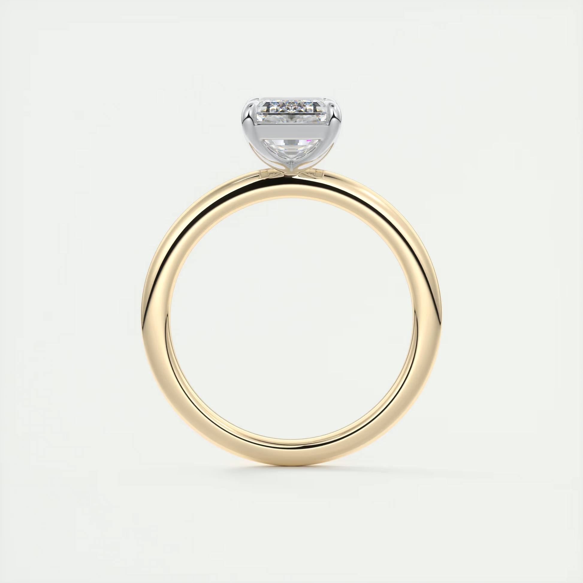 2 ct Emerald Gold Solitaire with Platinum Prongs