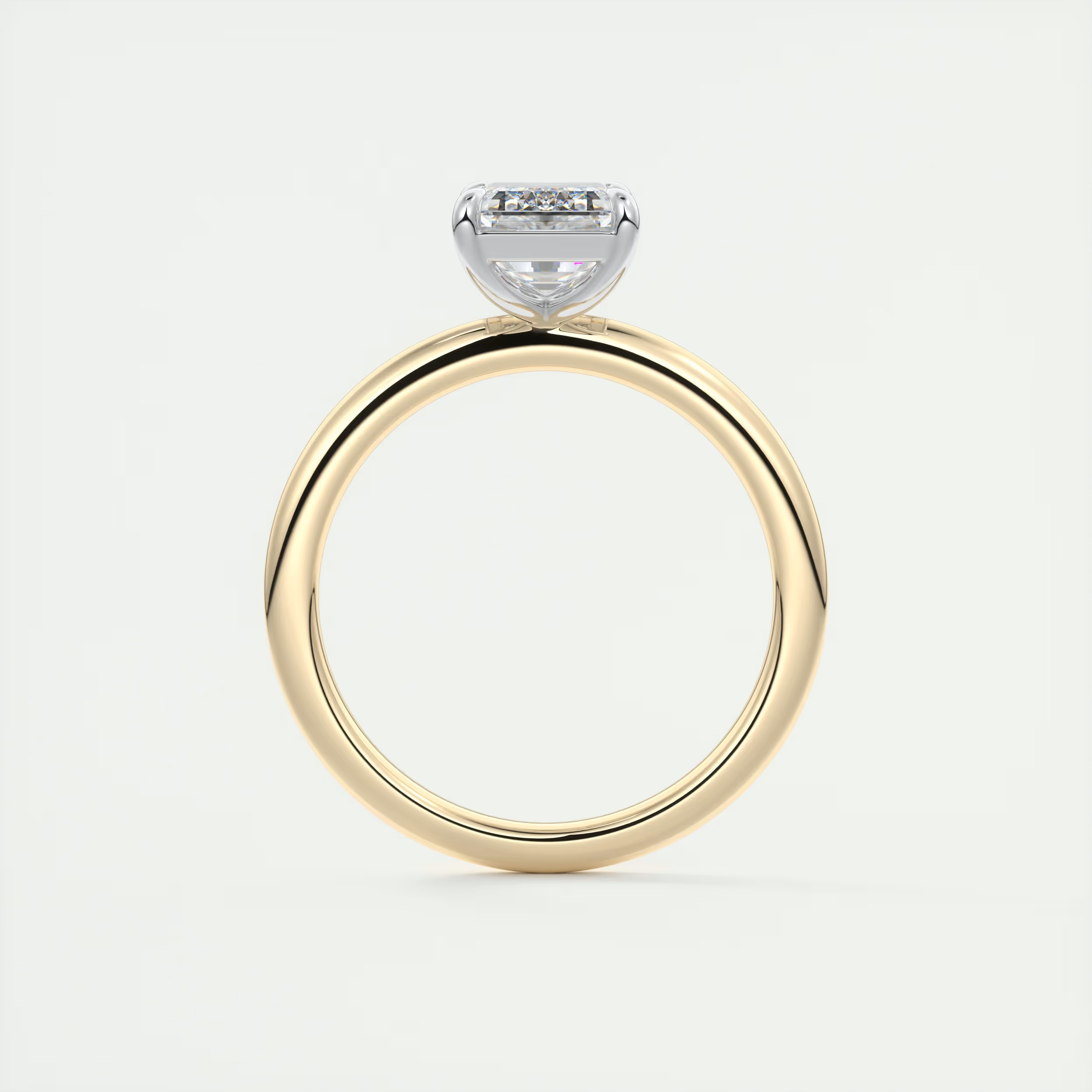 2 ct Emerald Gold Solitaire with Platinum Prongs