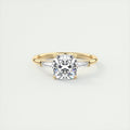 Striking 2 Carat Cushion Plunge Three-Stone Engagement Ring