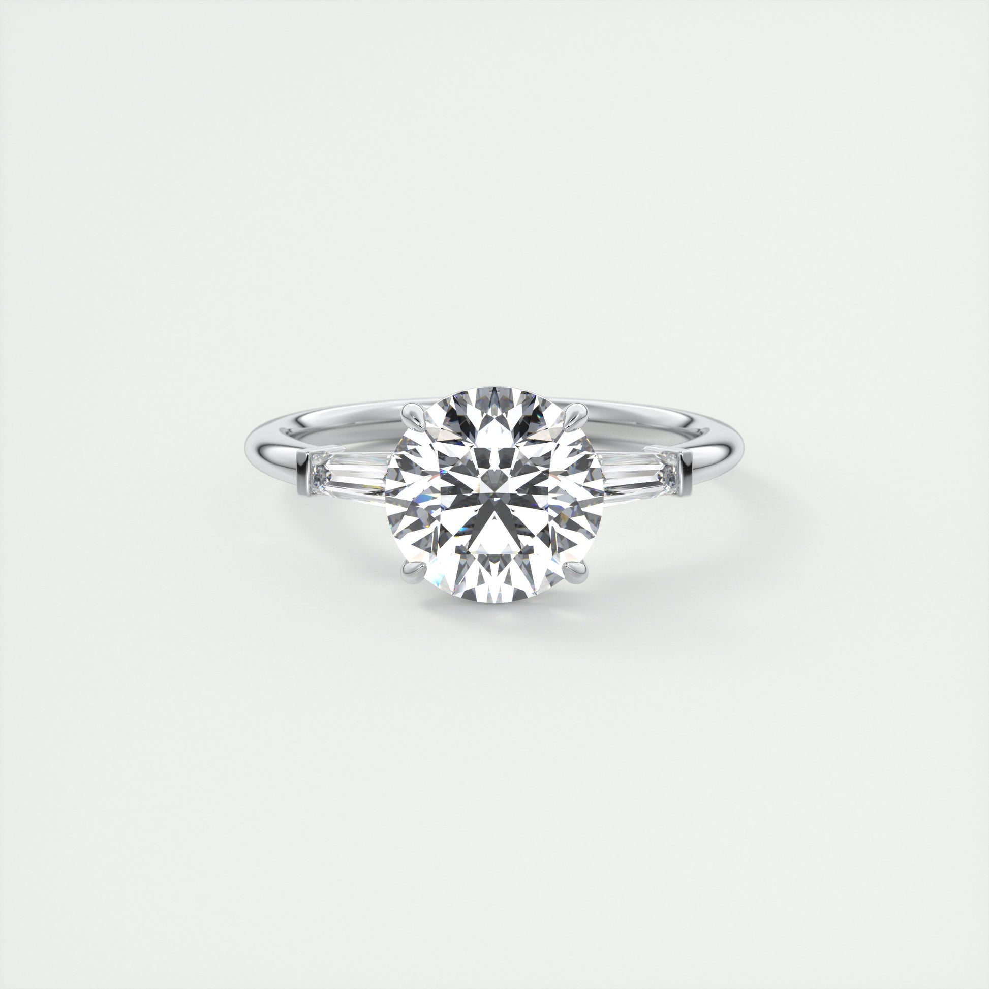 Brilliance 2 Carat Round-Cut Plunge Three-Stone Diamond Ring