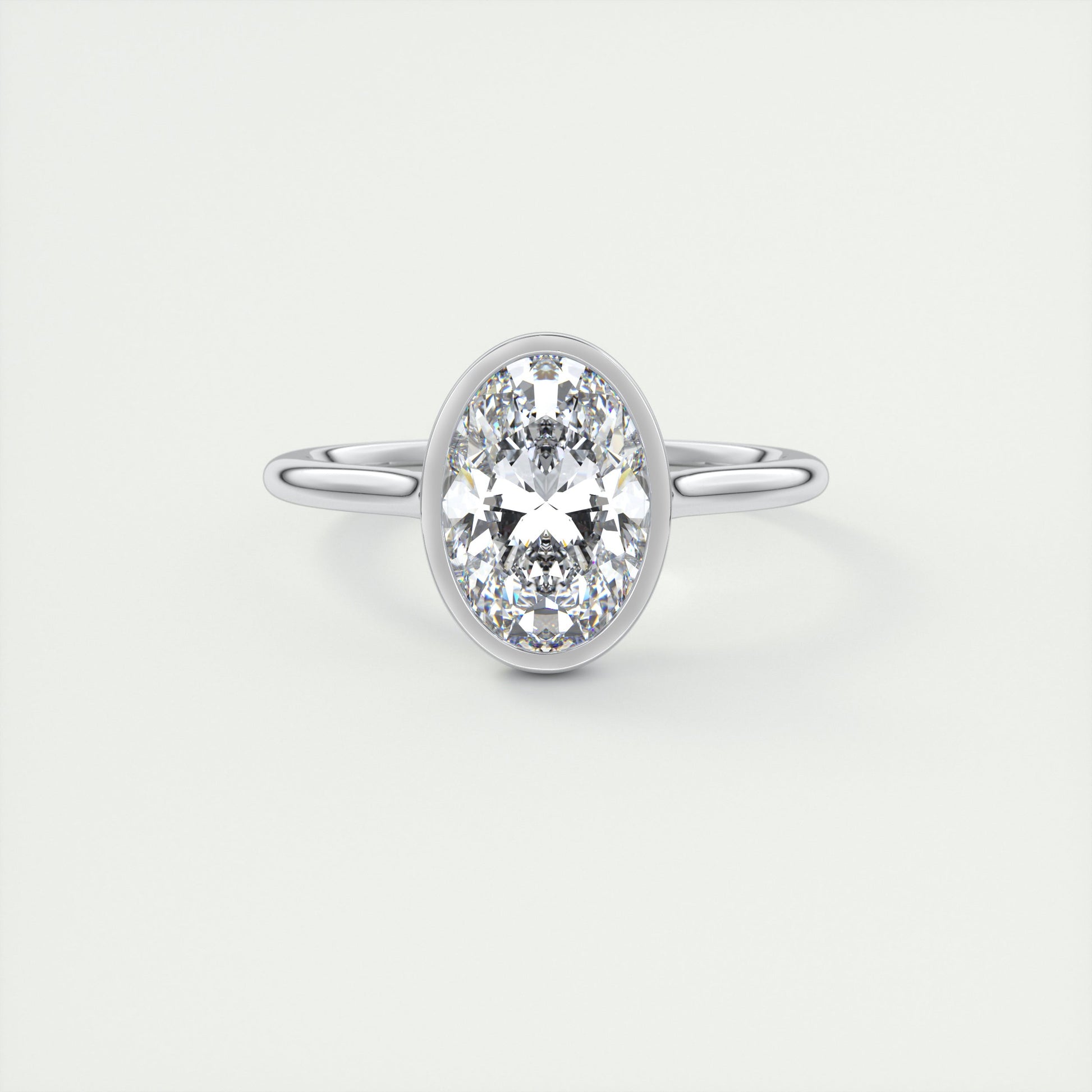 2 Carat Bezel Oval Solitaire