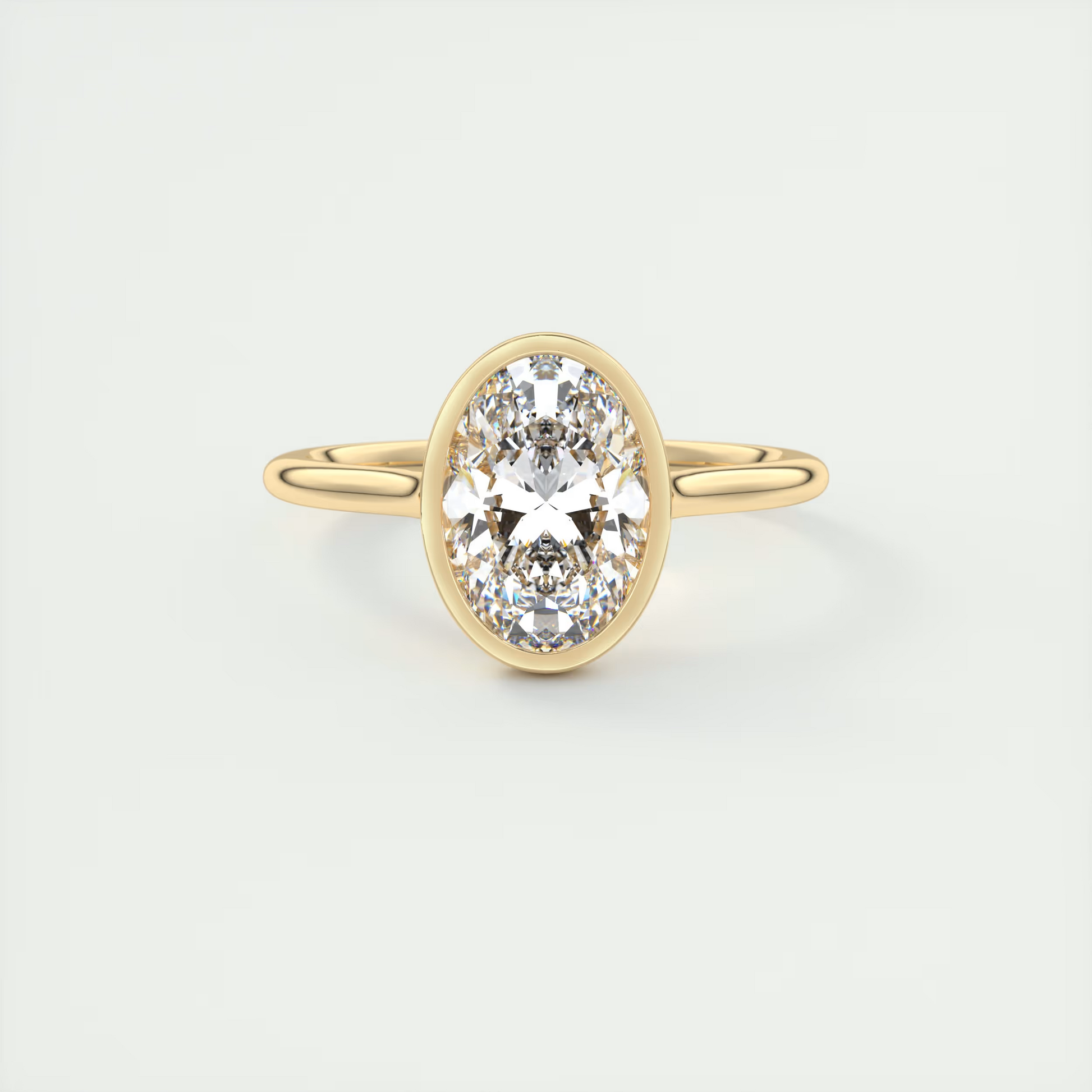 2 Carat Bezel Oval Solitaire