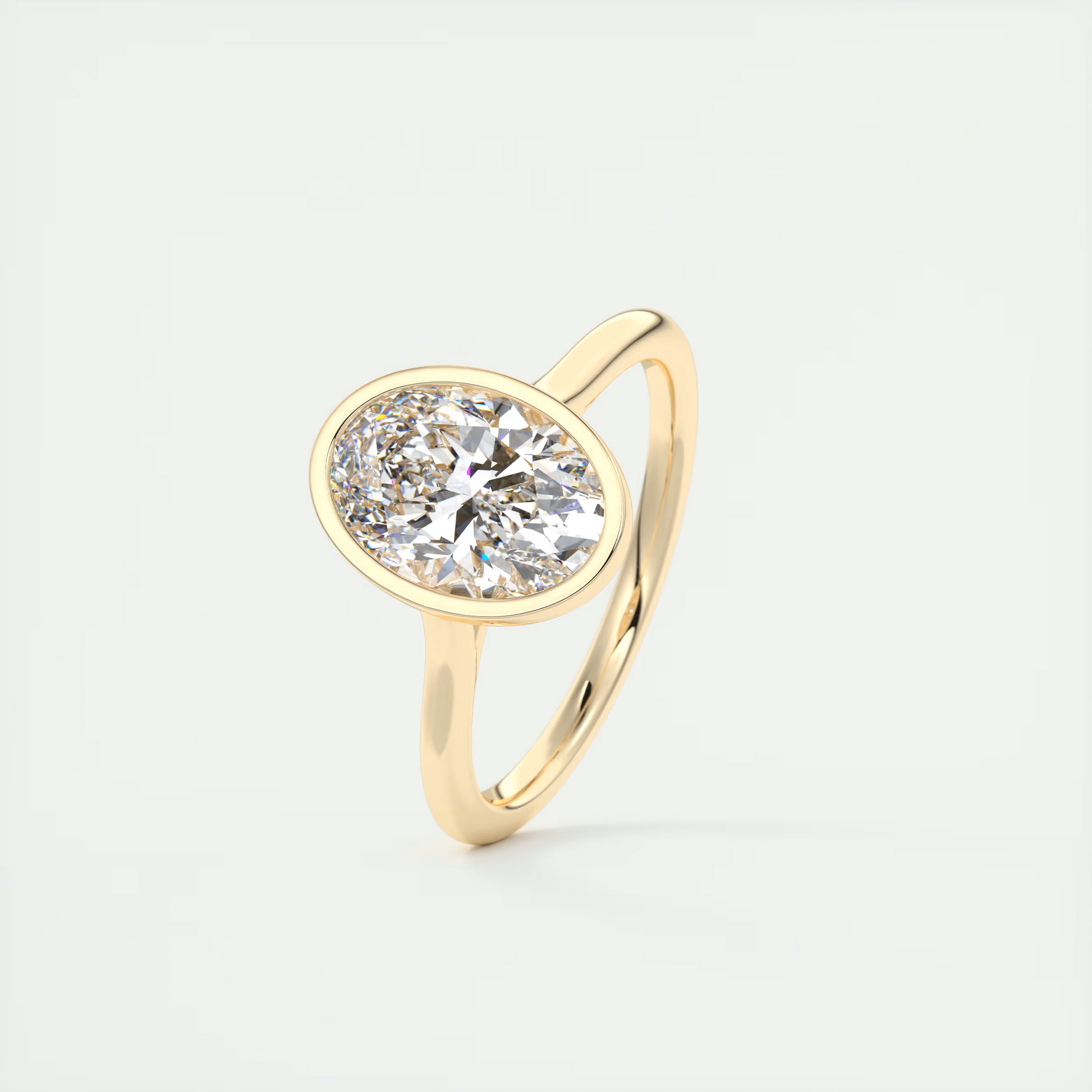 2 Carat Bezel Oval Solitaire