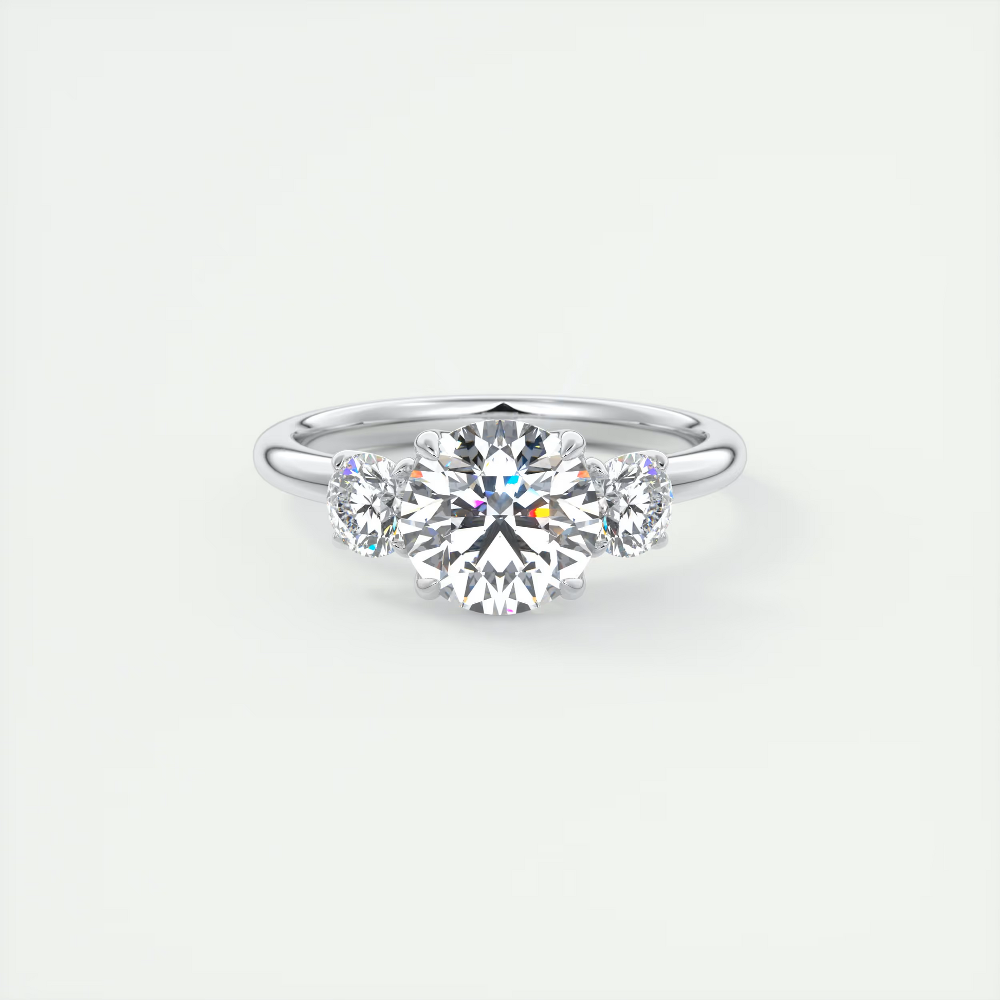 Petals 1.5 Carat Floral Round Three-Stone Engagement Ring