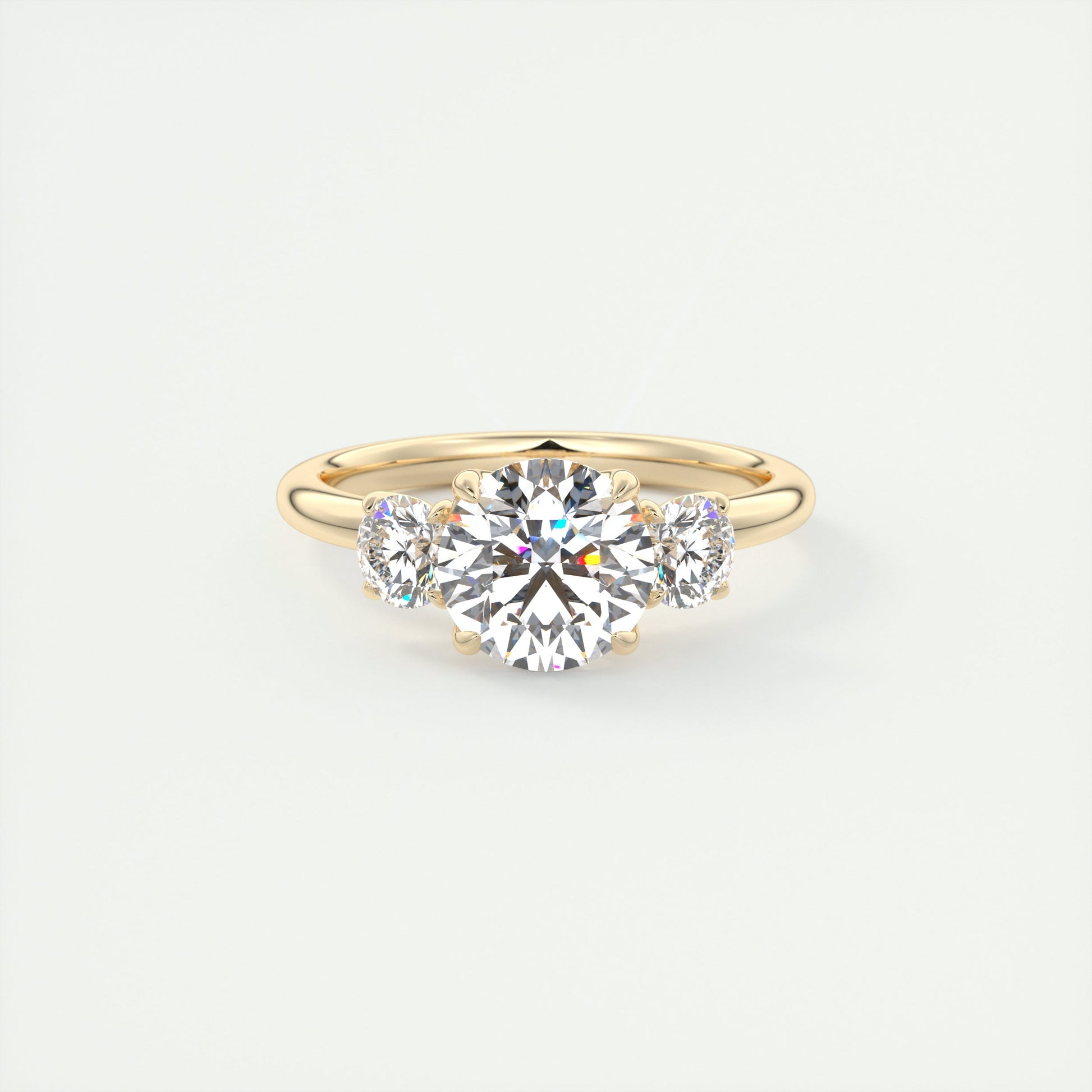 Petals 1.5 Carat Floral Round Three-Stone Engagement Ring