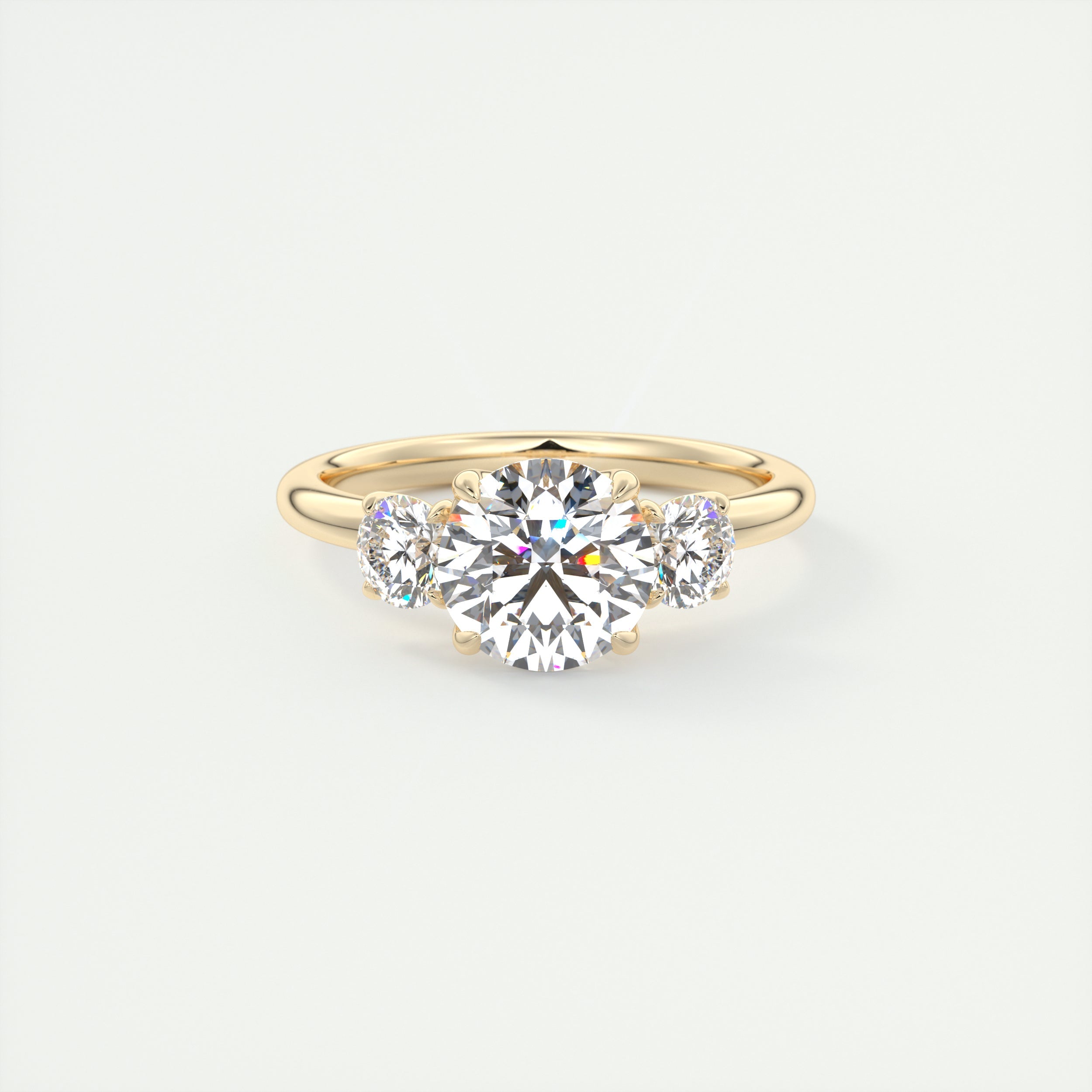 Petals 1.5 Carat Floral Round Three-Stone Engagement Ring
