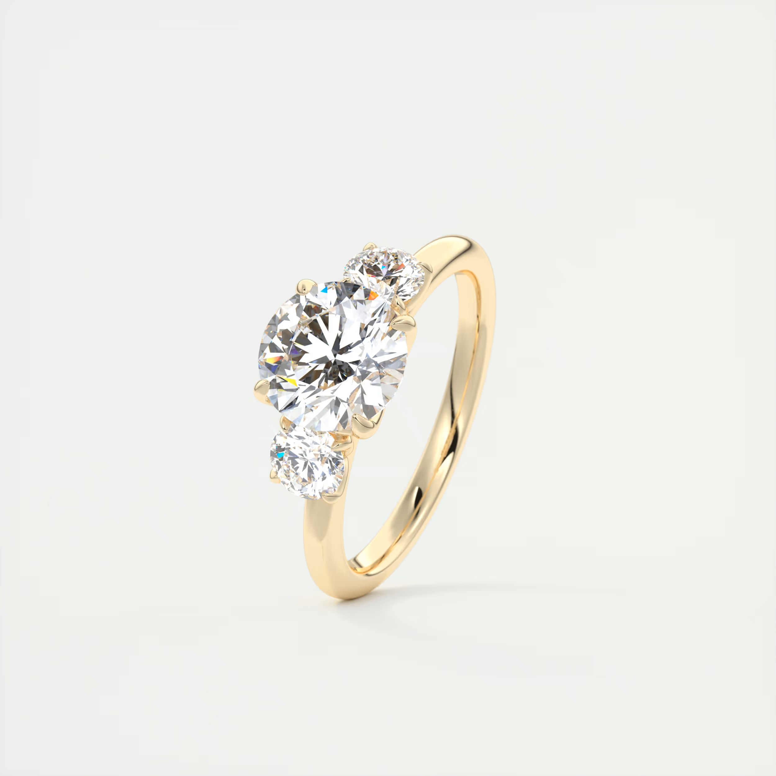 Petals 1.5 Carat Floral Round Three-Stone Engagement Ring