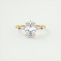 Tapered 2 Carat Oval Plunge Three-Stone Engagement Ring