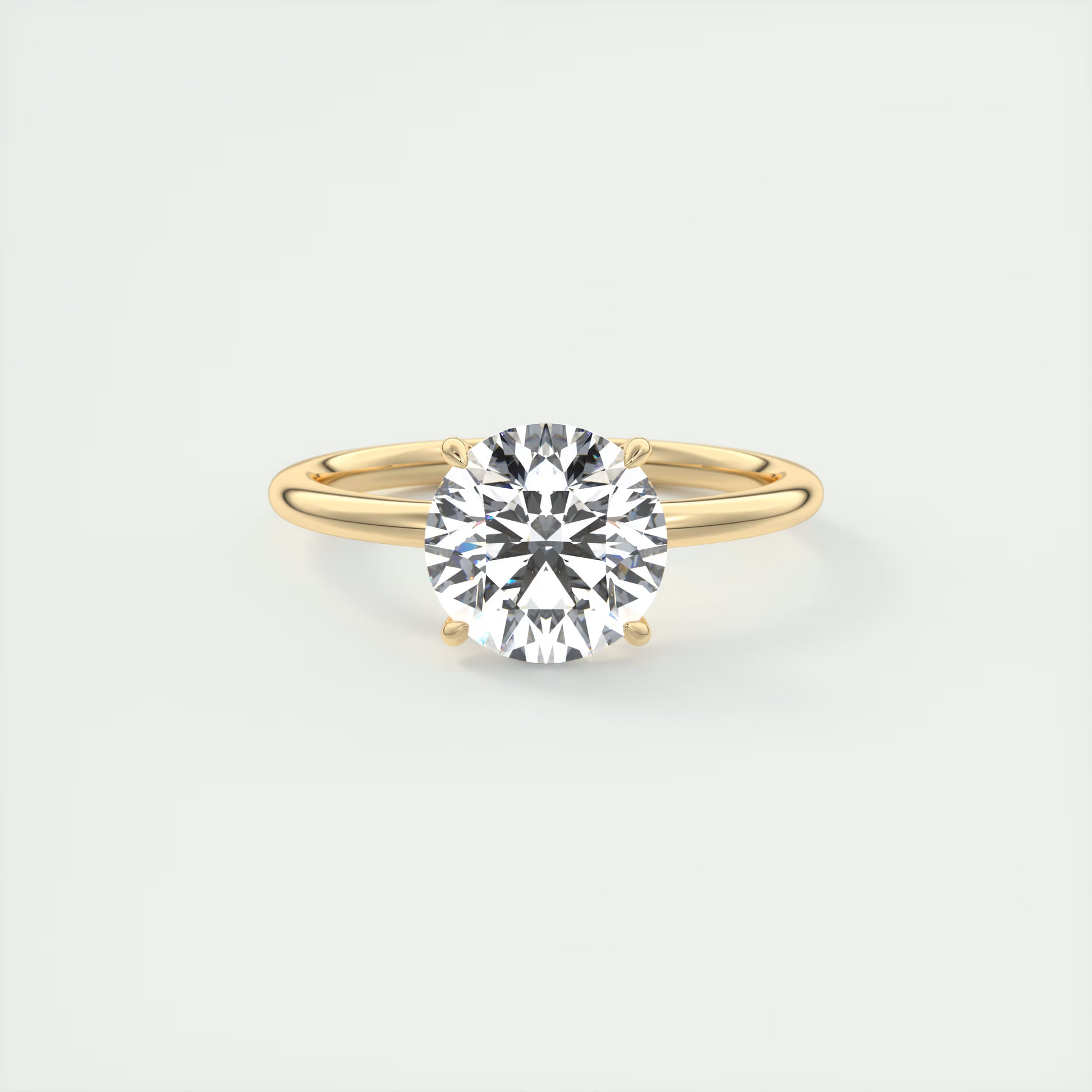 2 Carat Round Low Profile Trillion Solitaire