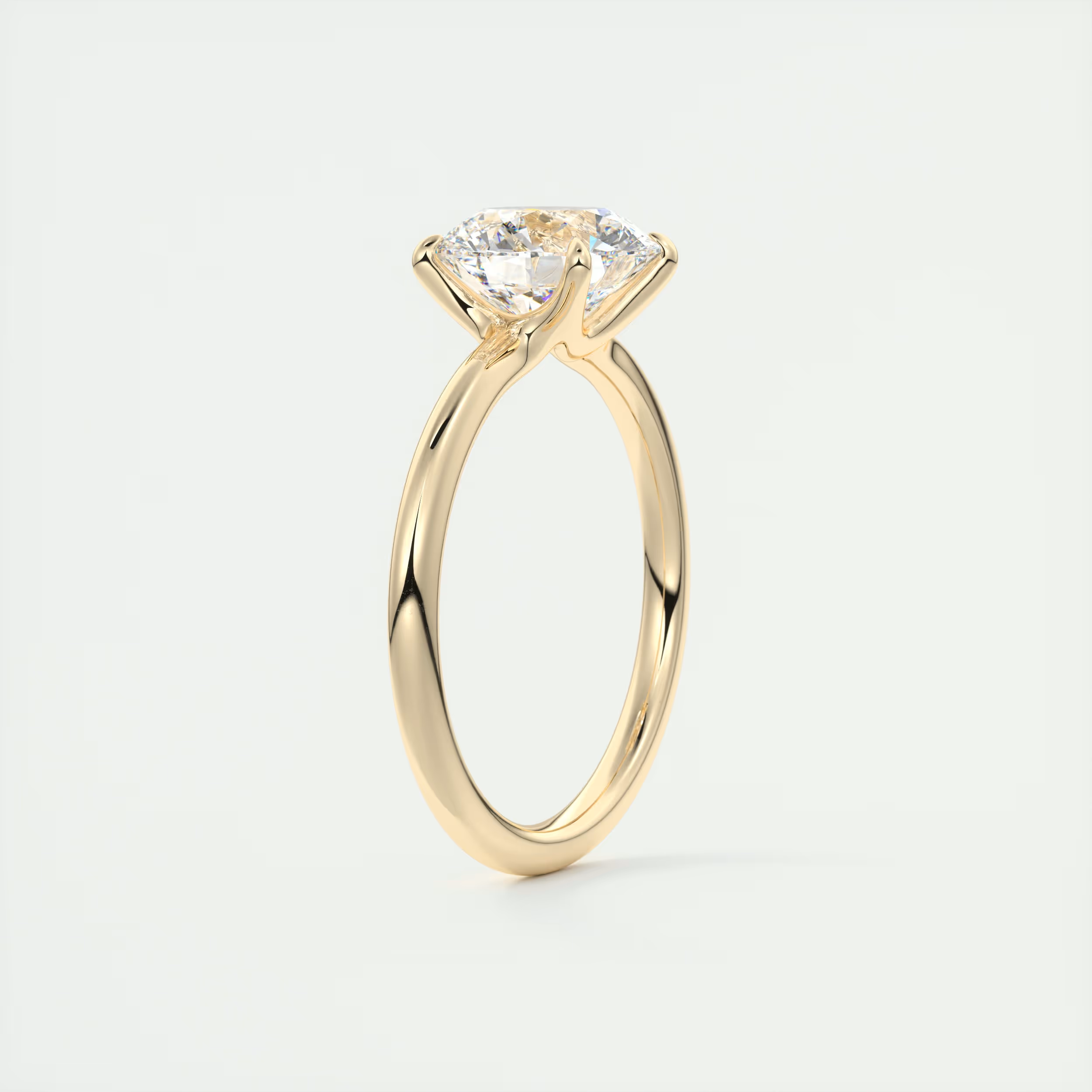 2 Carat Round Low Profile Trillion Solitaire