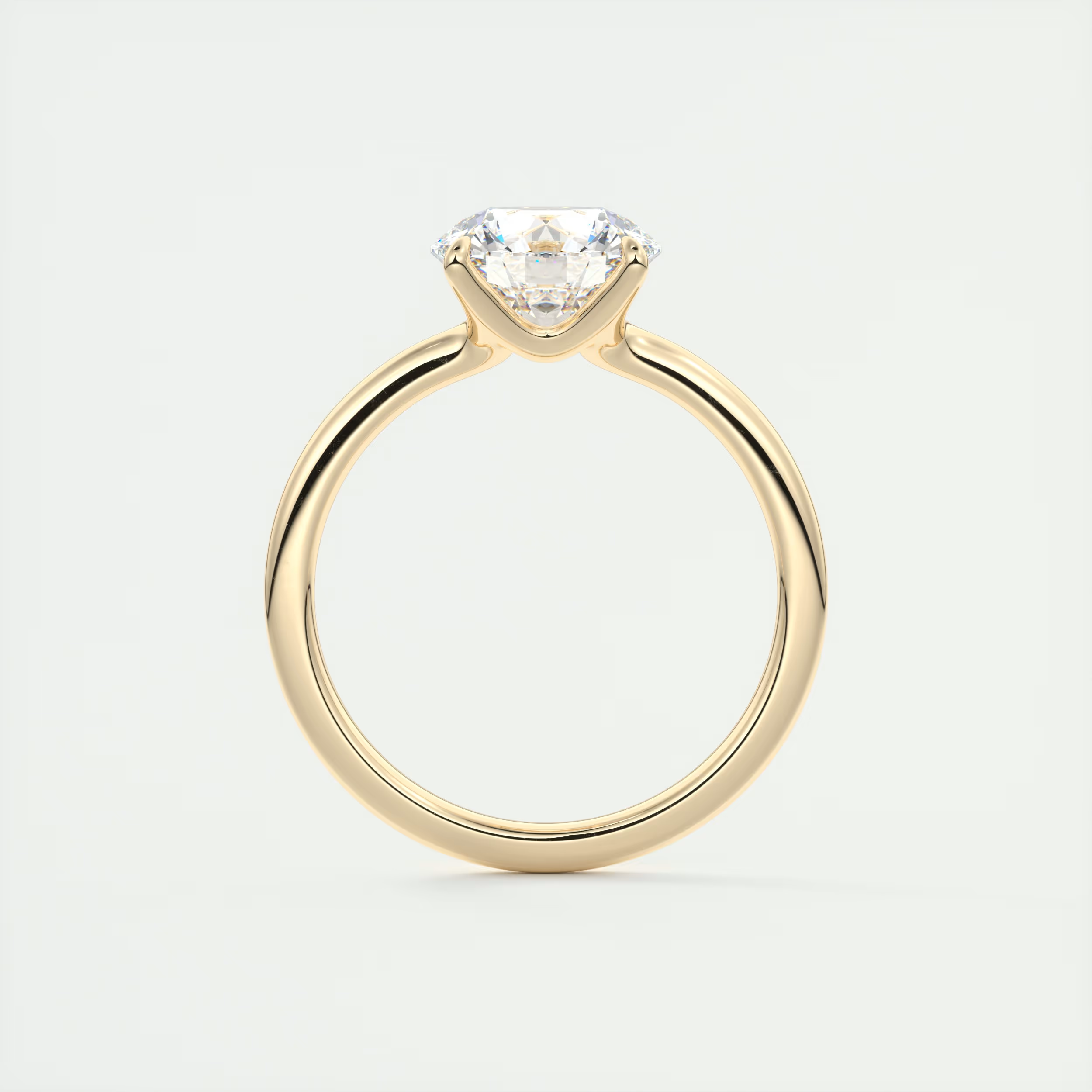 2 Carat Round Low Profile Trillion Solitaire