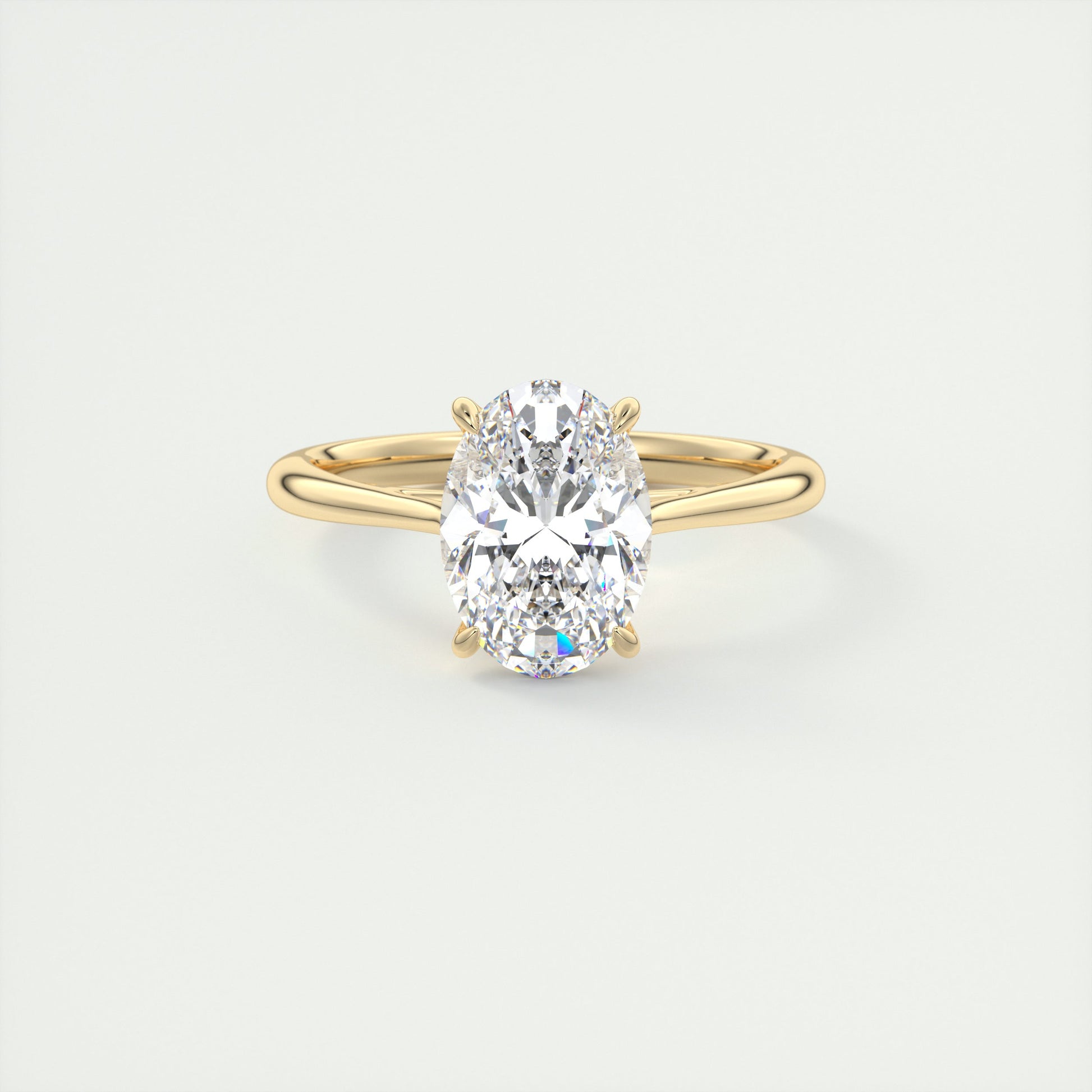 2 Carat Oval Flush Stacking Half Bezel Solitaire