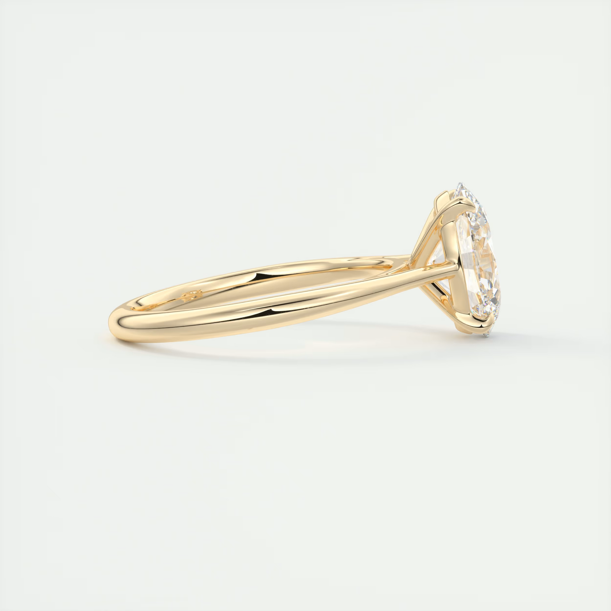 2 Carat Oval Flush Stacking Half Bezel Solitaire