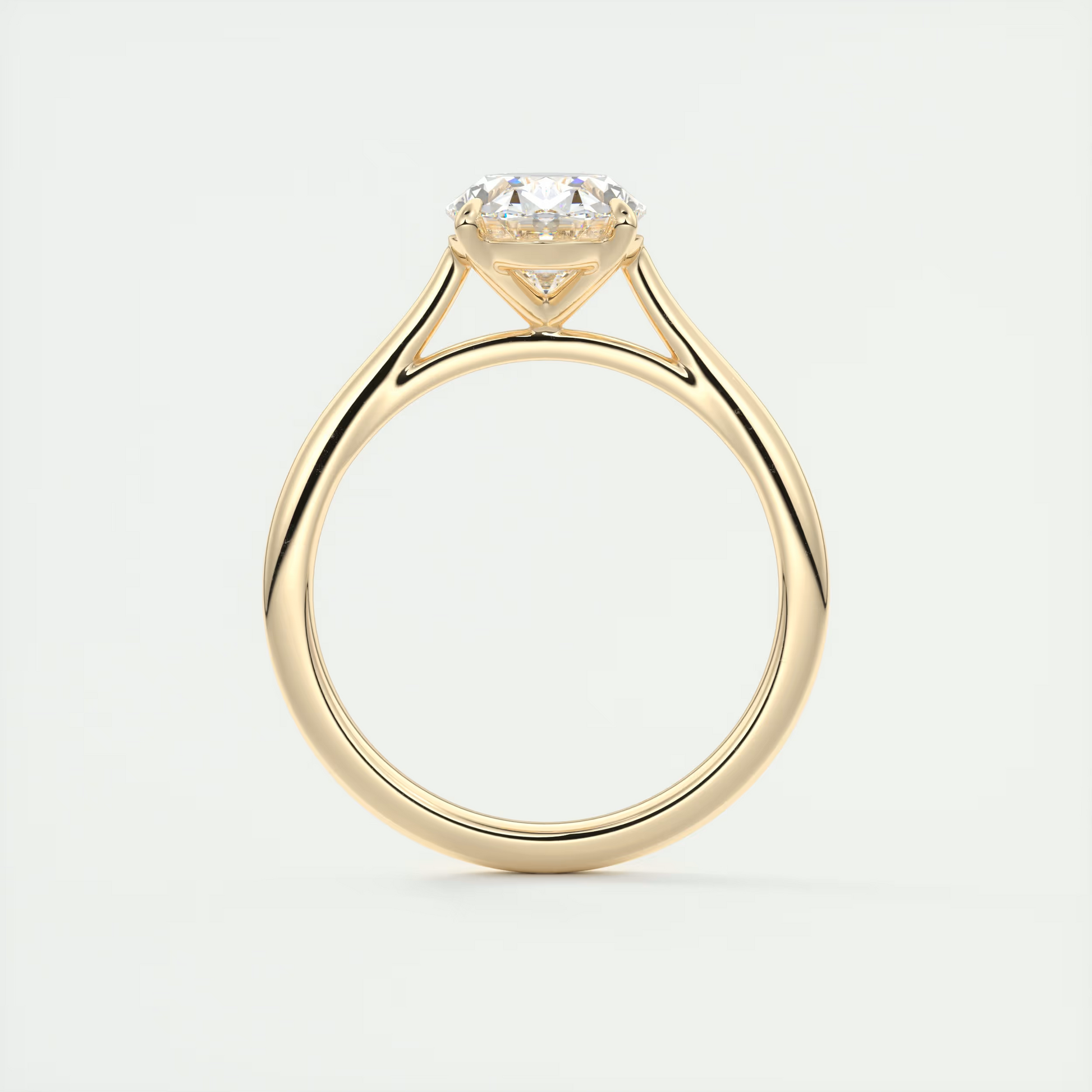 2 Carat Oval Flush Stacking Half Bezel Solitaire