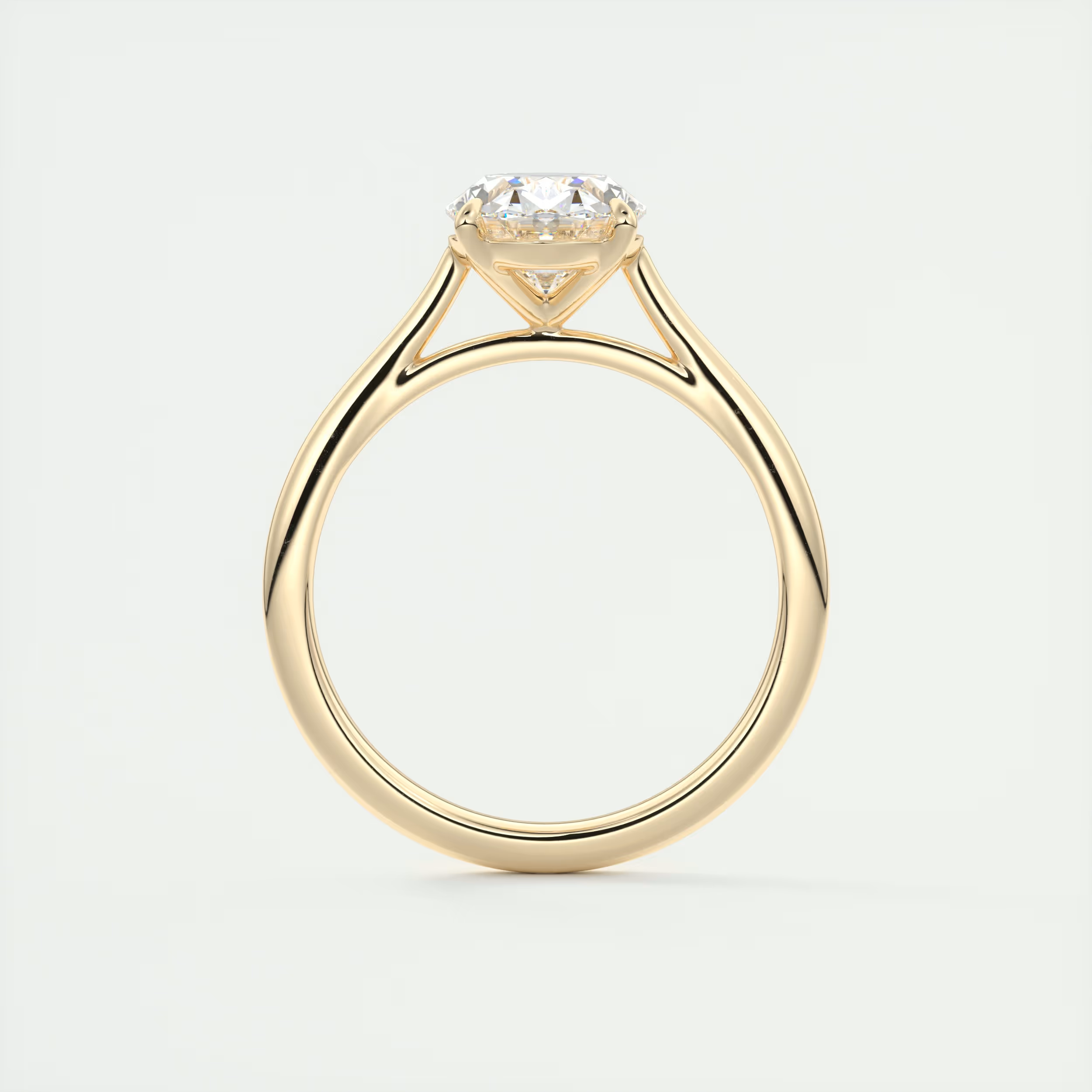 2 Carat Oval Flush Stacking Half Bezel Solitaire