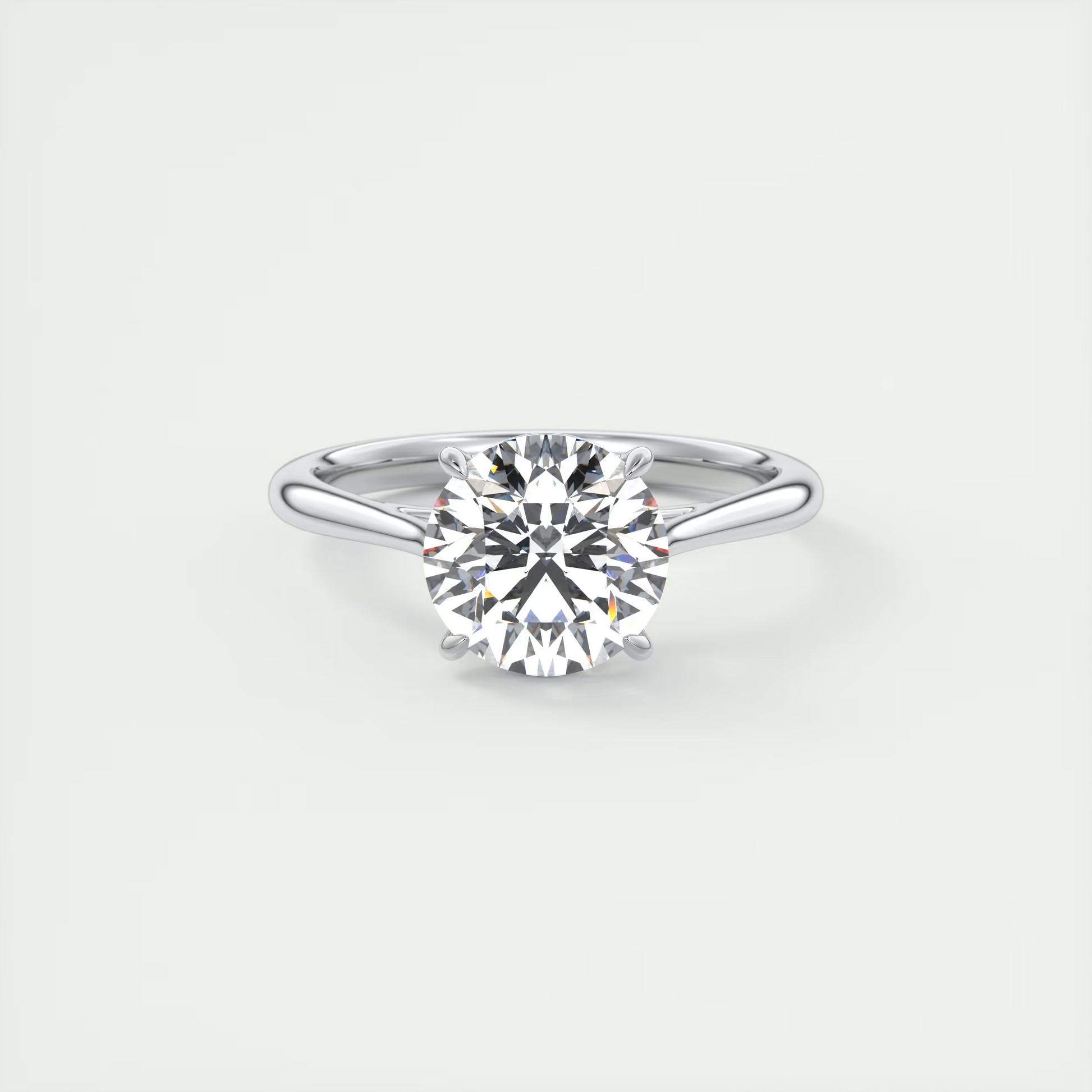 2 Carat Round Flush Stacking 1.8mm Solitaire