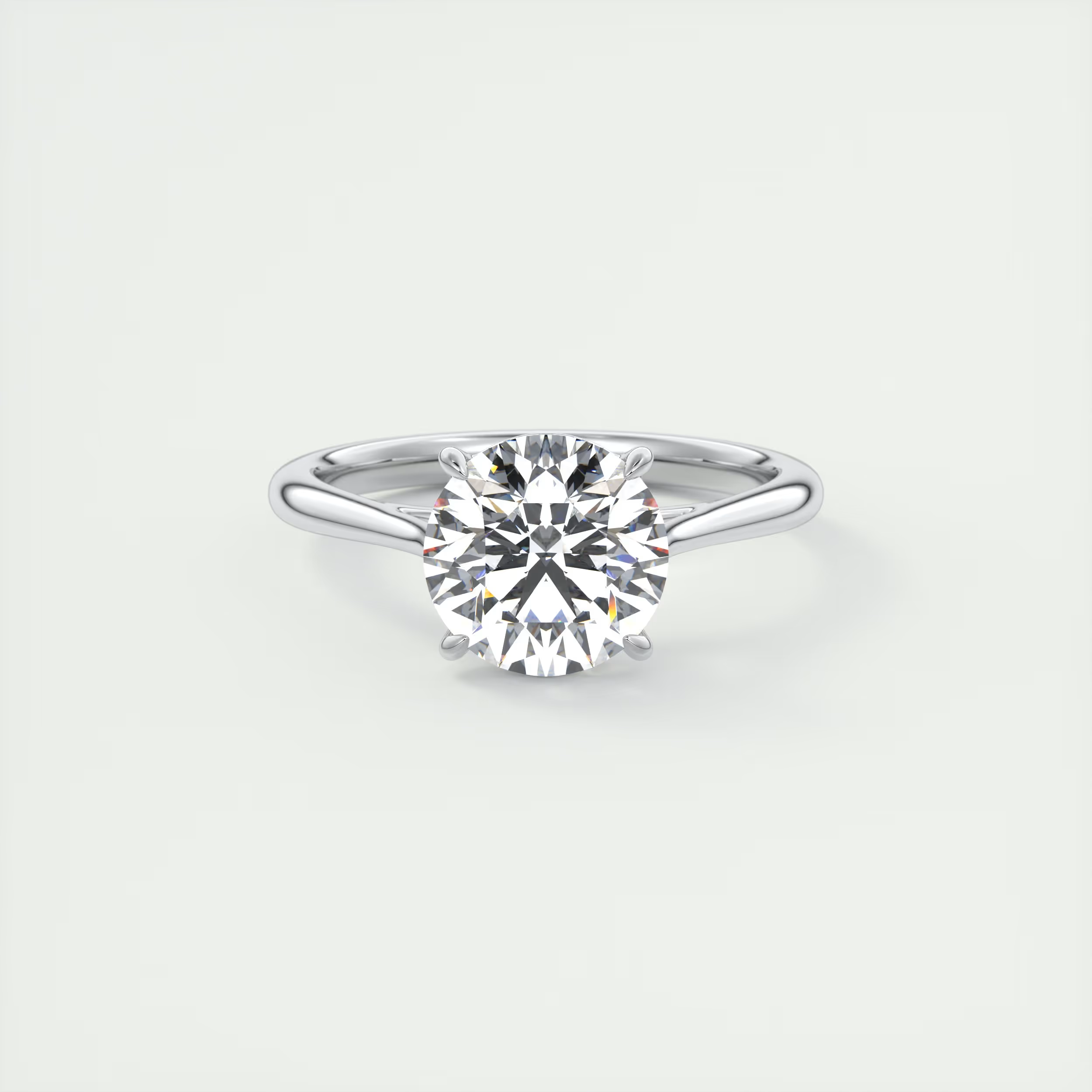 2 Carat Round Flush Stacking 1.8mm Solitaire