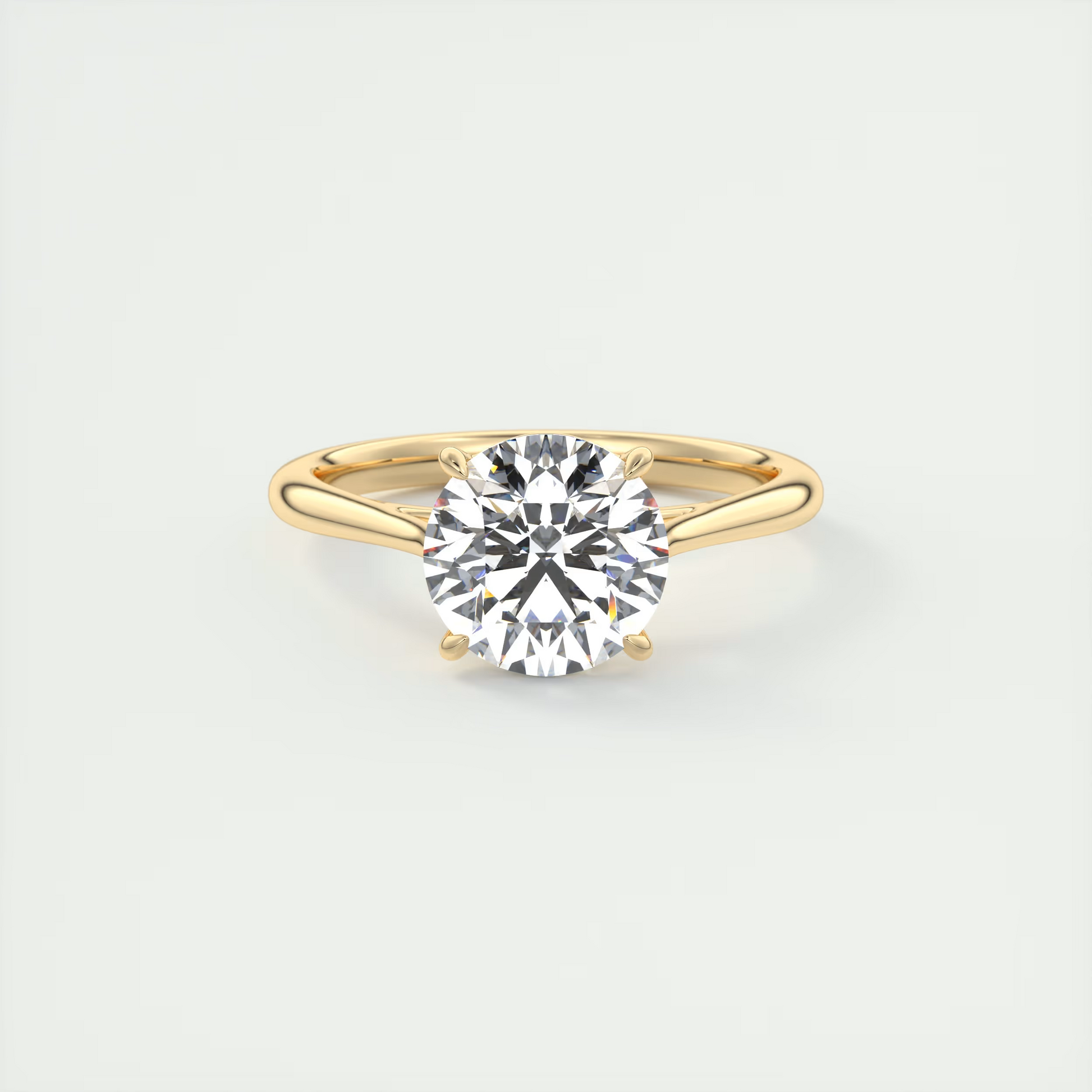 2 Carat Round Flush Stacking 1.8mm Solitaire