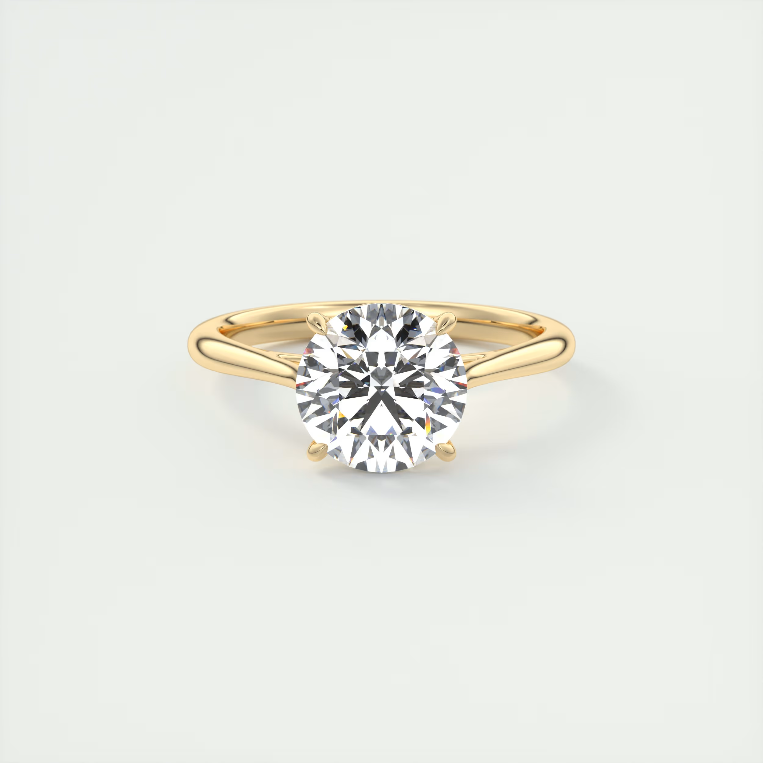 2 Carat Round Flush Stacking 1.8mm Solitaire