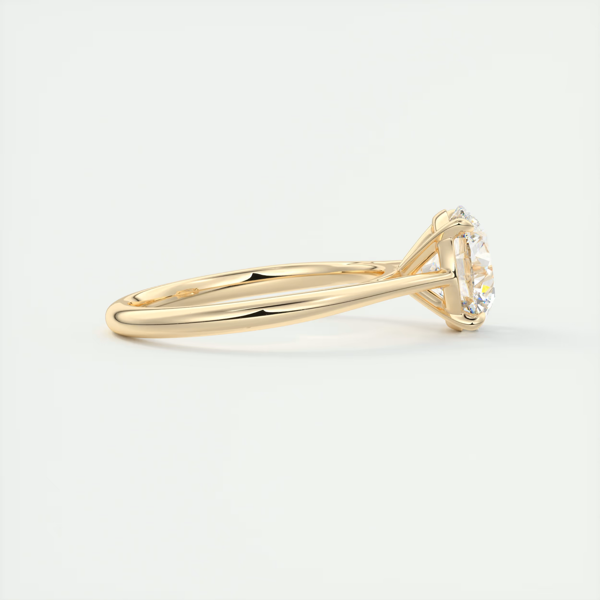 2 Carat Round Flush Stacking 1.8mm Solitaire