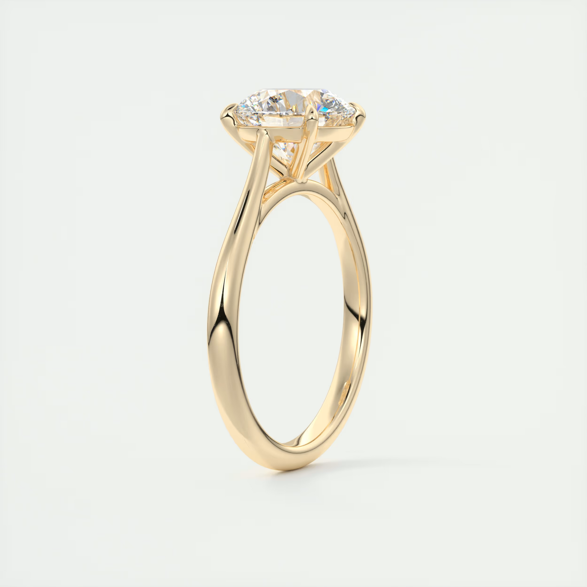 2 Carat Round Flush Stacking 1.8mm Solitaire