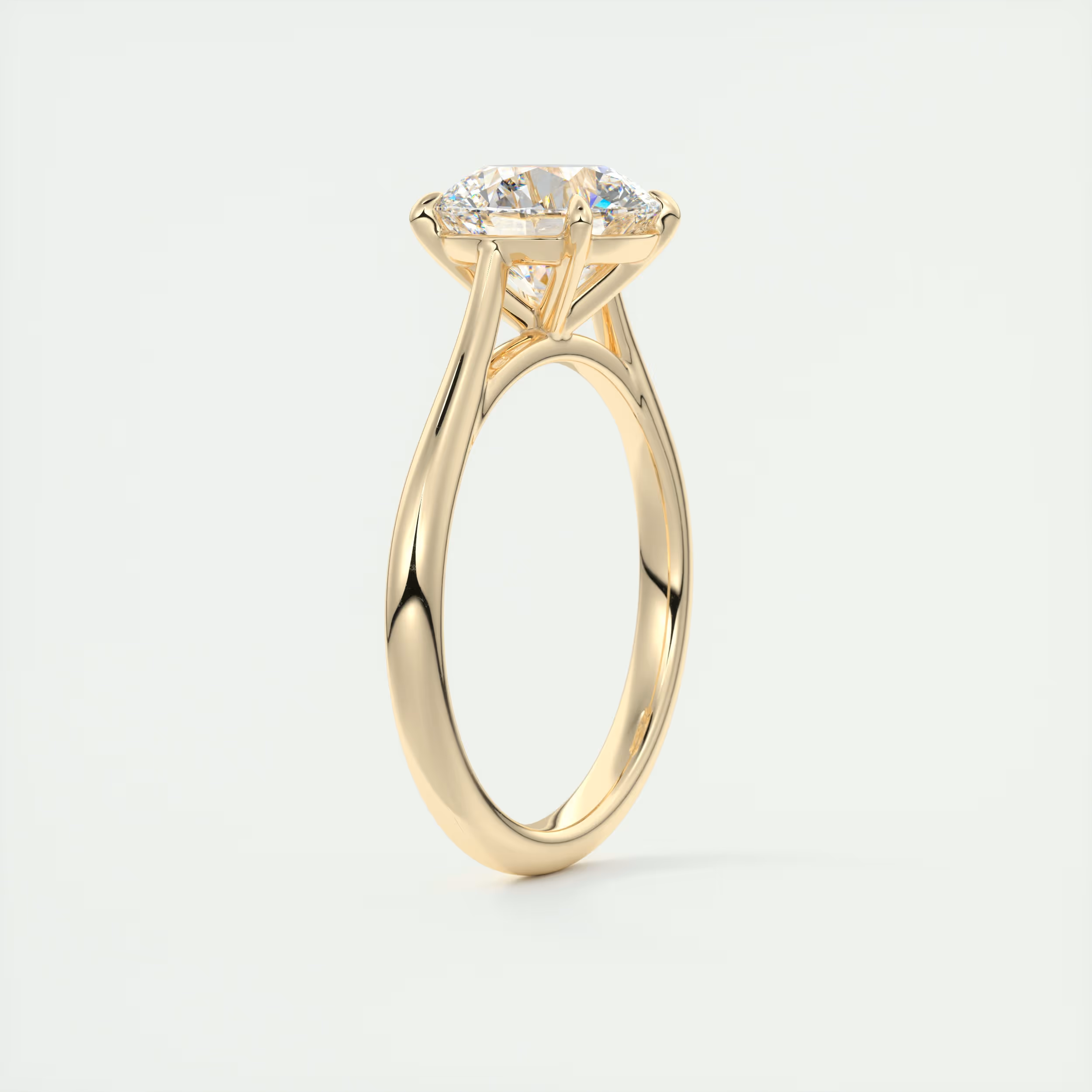 2 Carat Round Flush Stacking 1.8mm Solitaire