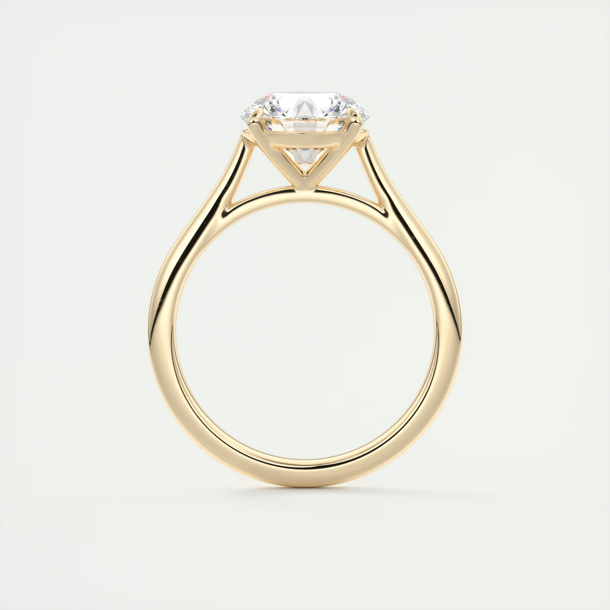 2 Carat Round Flush Stacking 1.8mm Solitaire