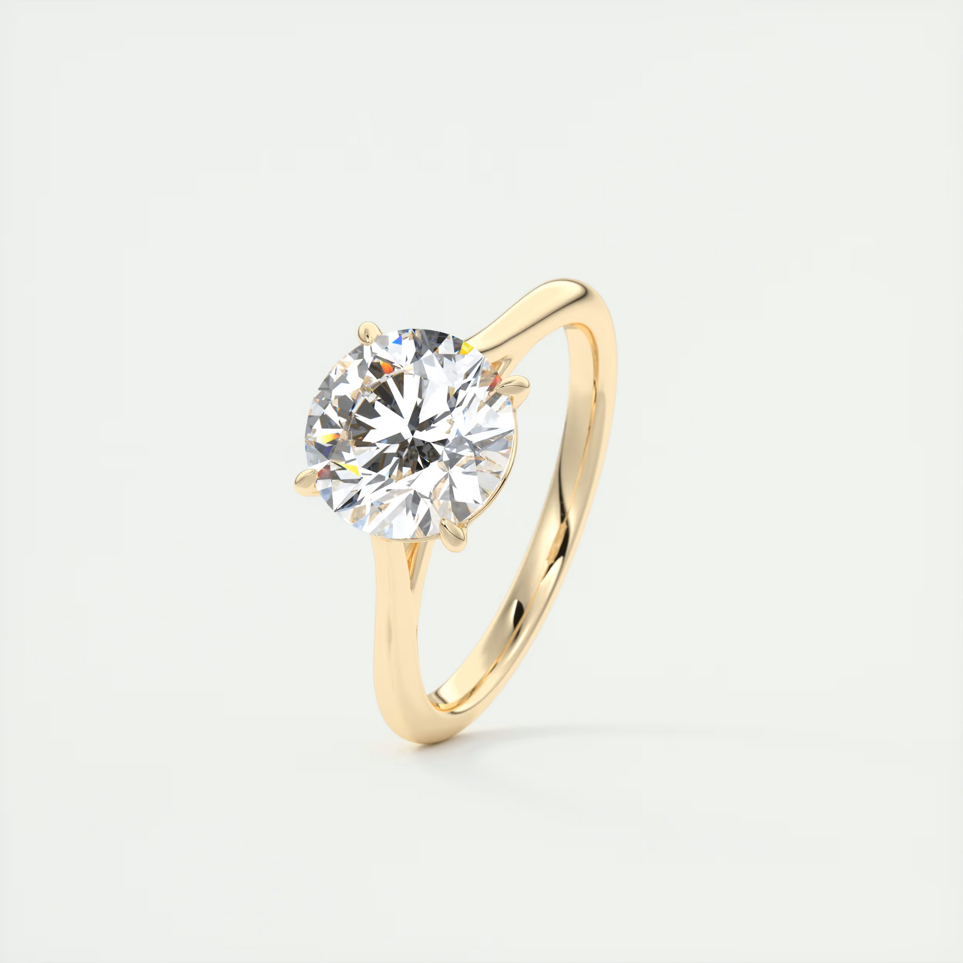 2 Carat Round Flush Stacking 1.8mm Solitaire