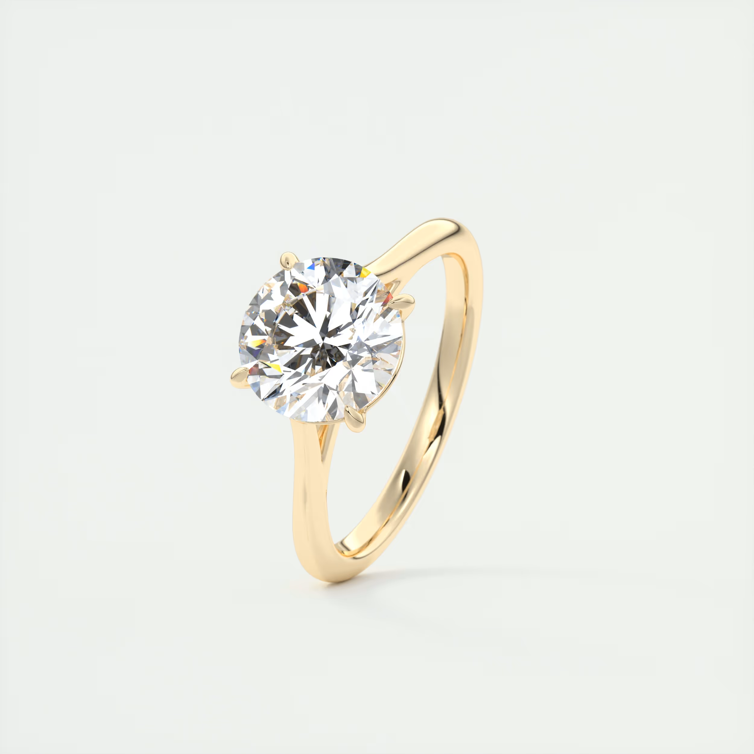 2 Carat Round Flush Stacking 1.8mm Solitaire