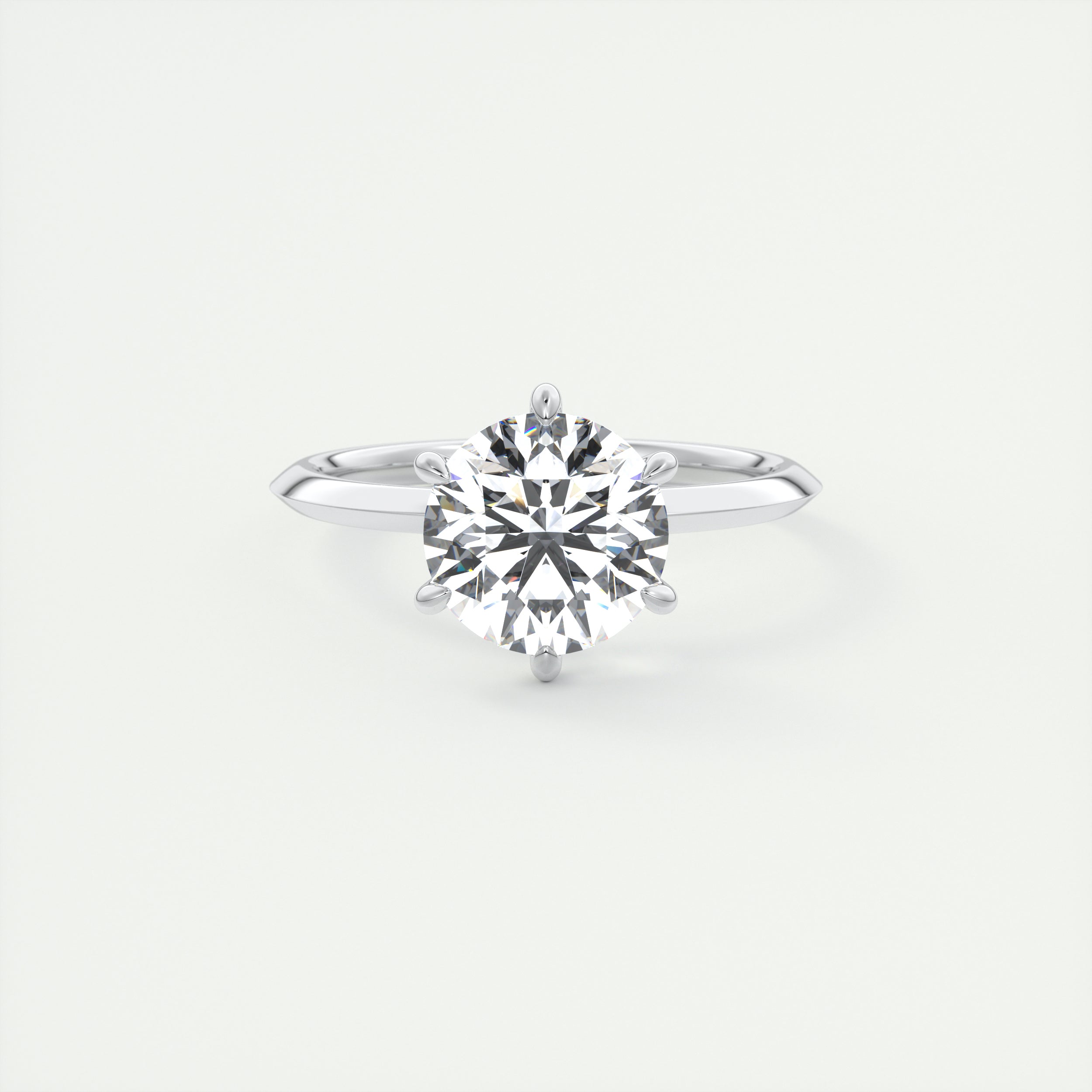 2 Carat Round Solitaire with Knife Edge Band