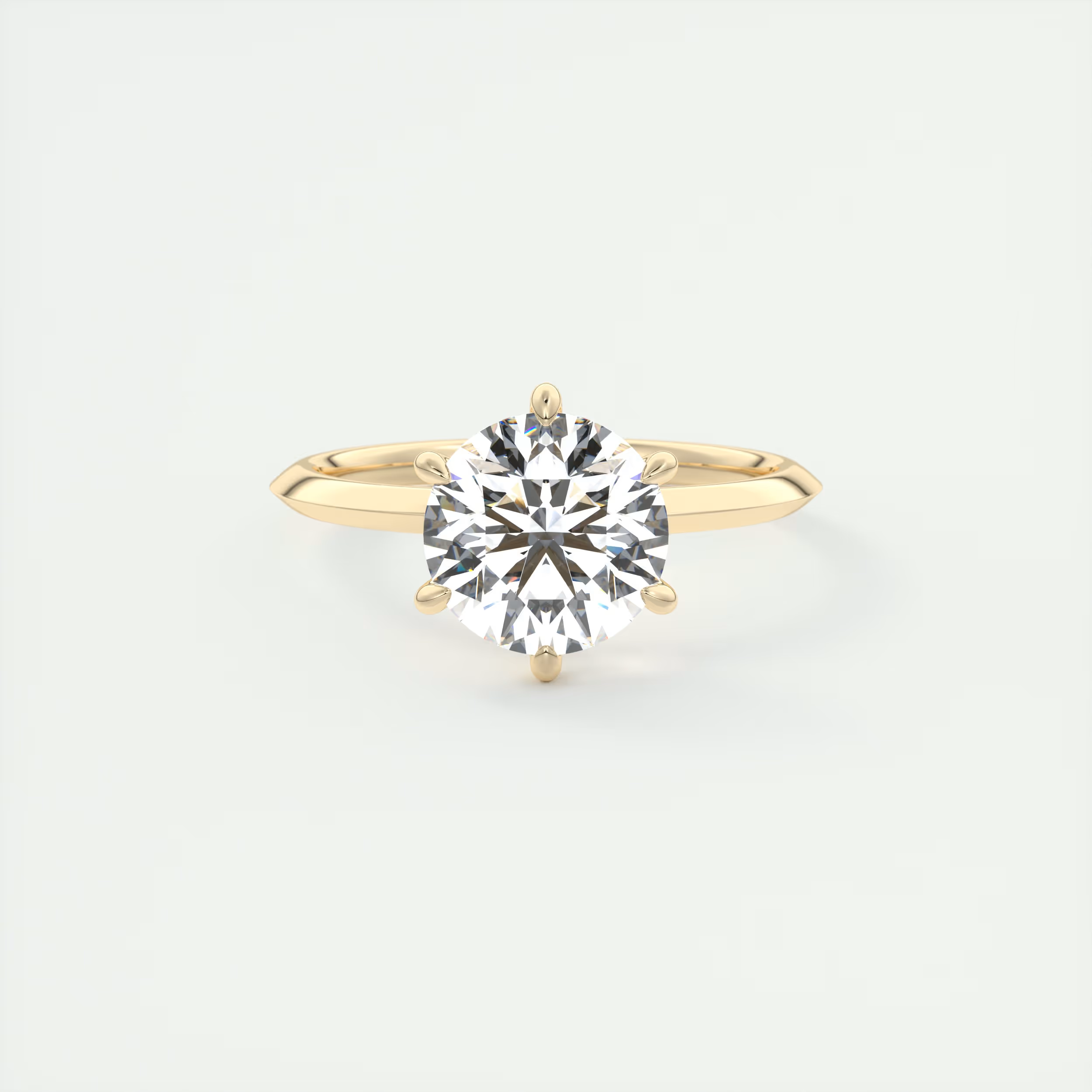 2 Carat Round Solitaire with Knife Edge Band