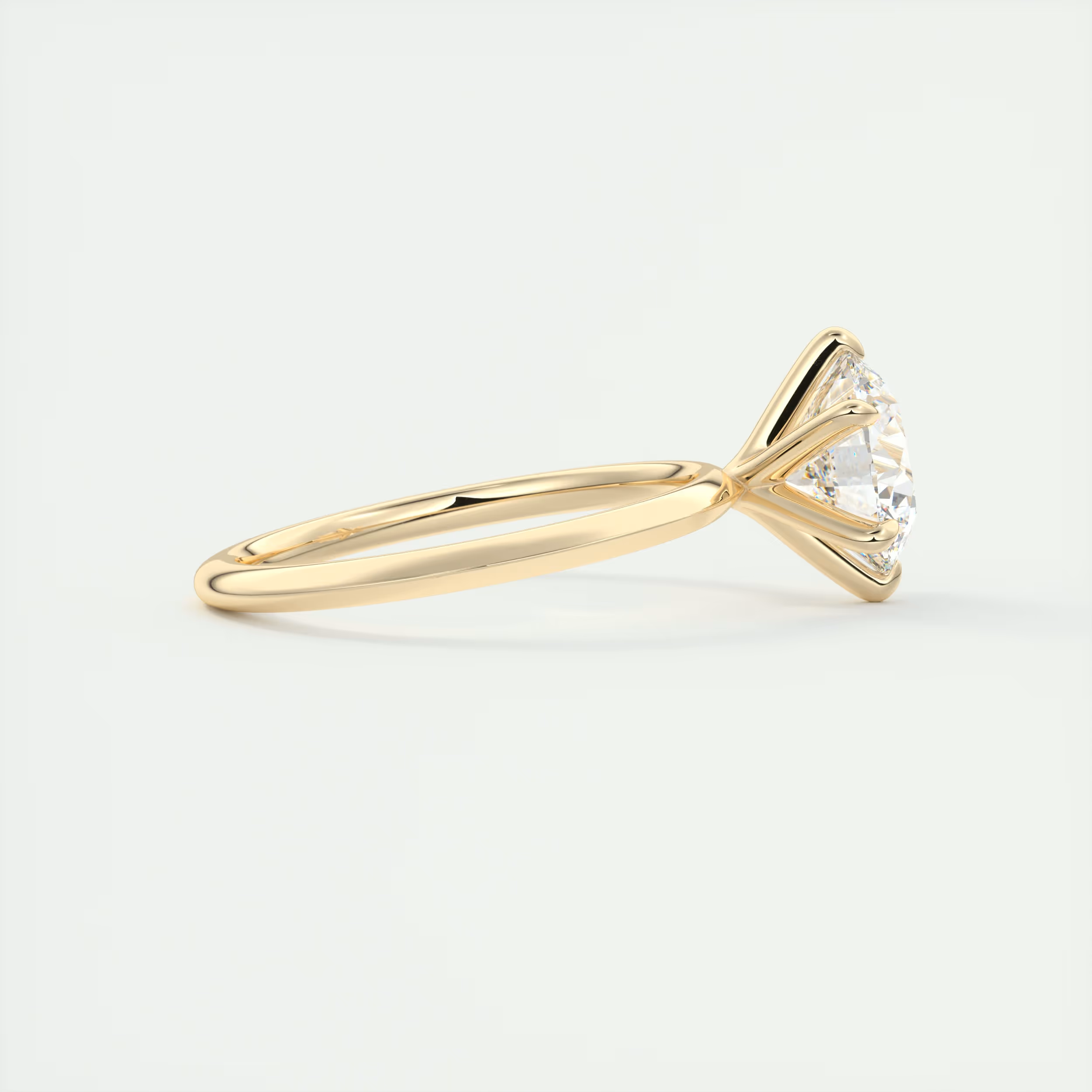 2 Carat Round Solitaire with Knife Edge Band