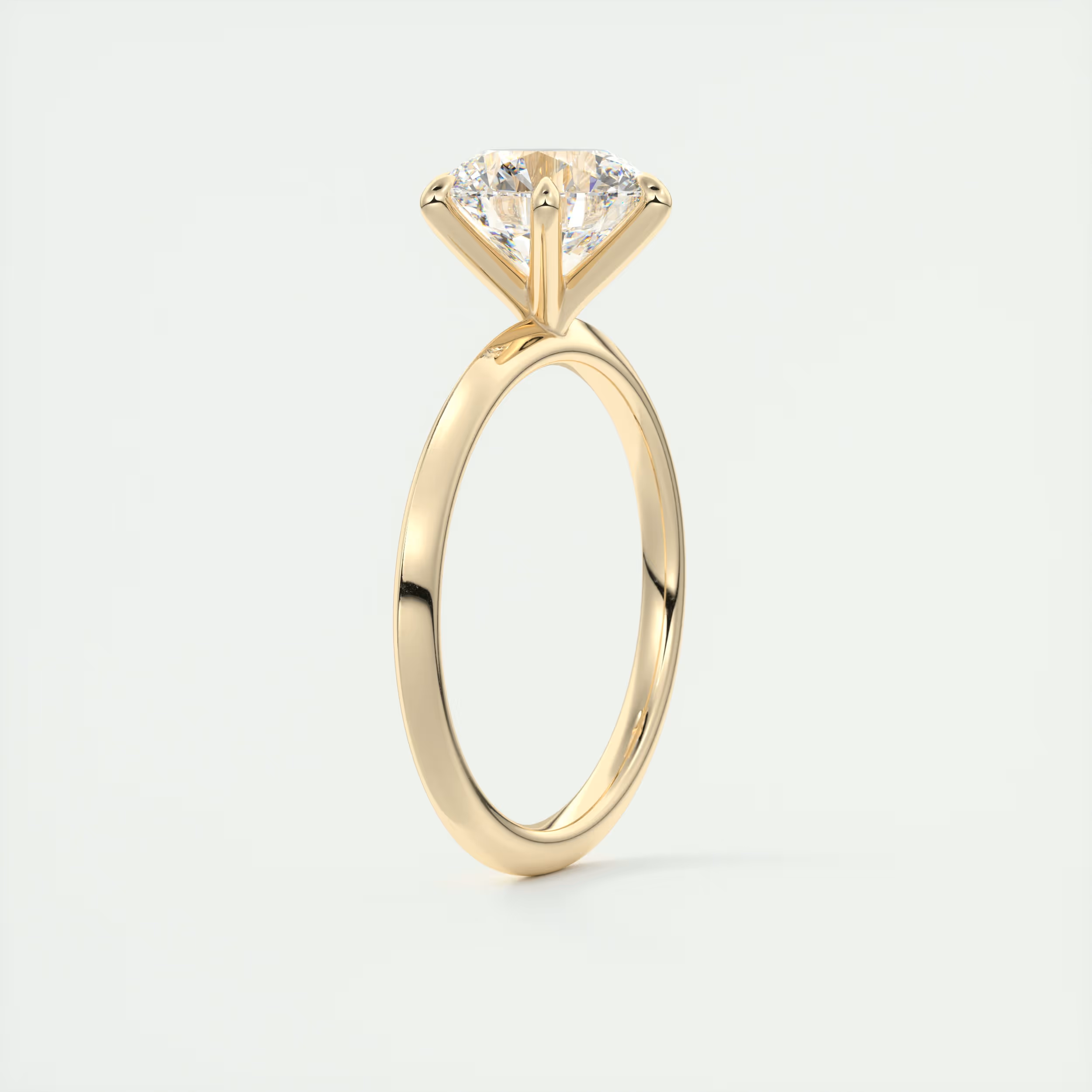 2 Carat Round Solitaire with Knife Edge Band