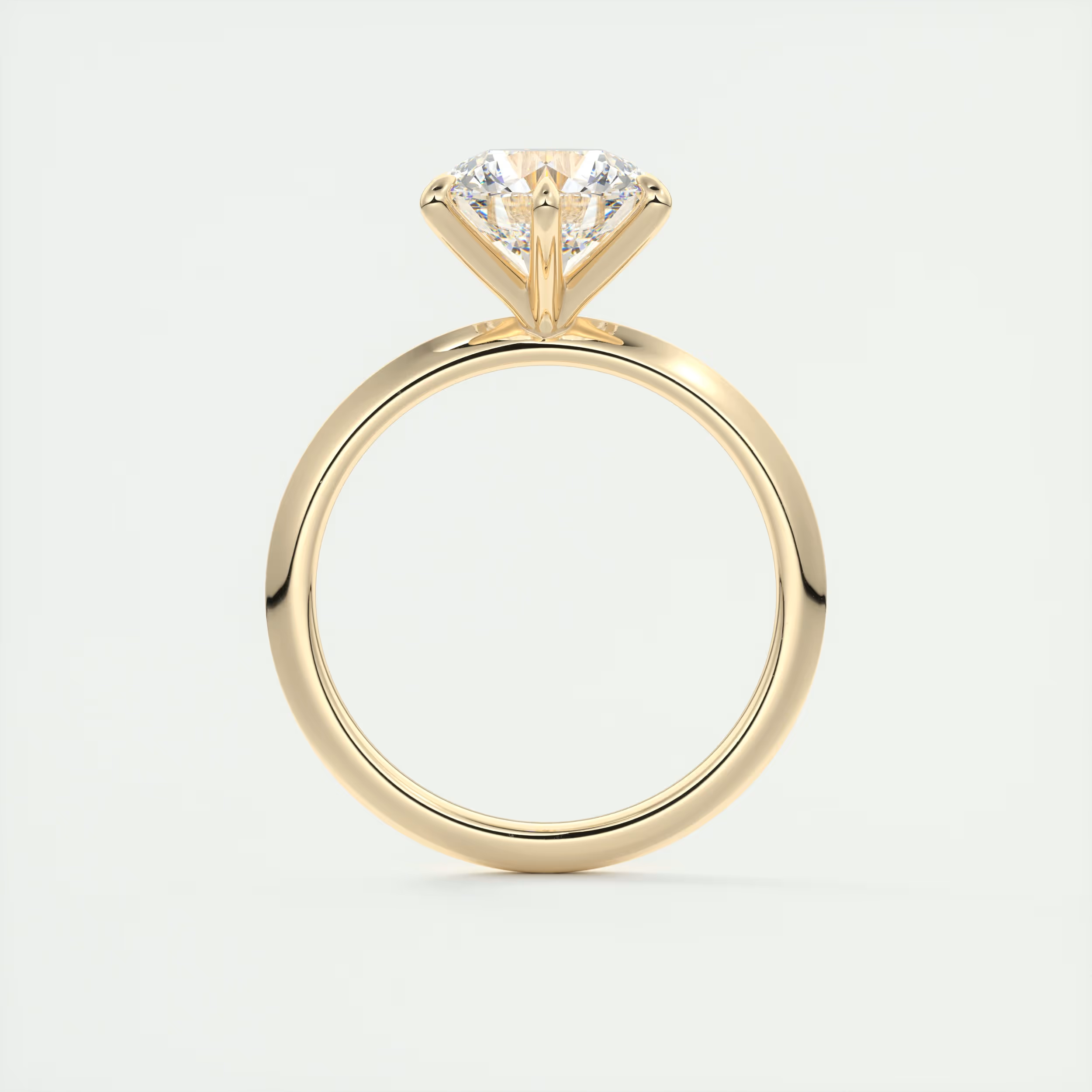 2 Carat Round Solitaire with Knife Edge Band