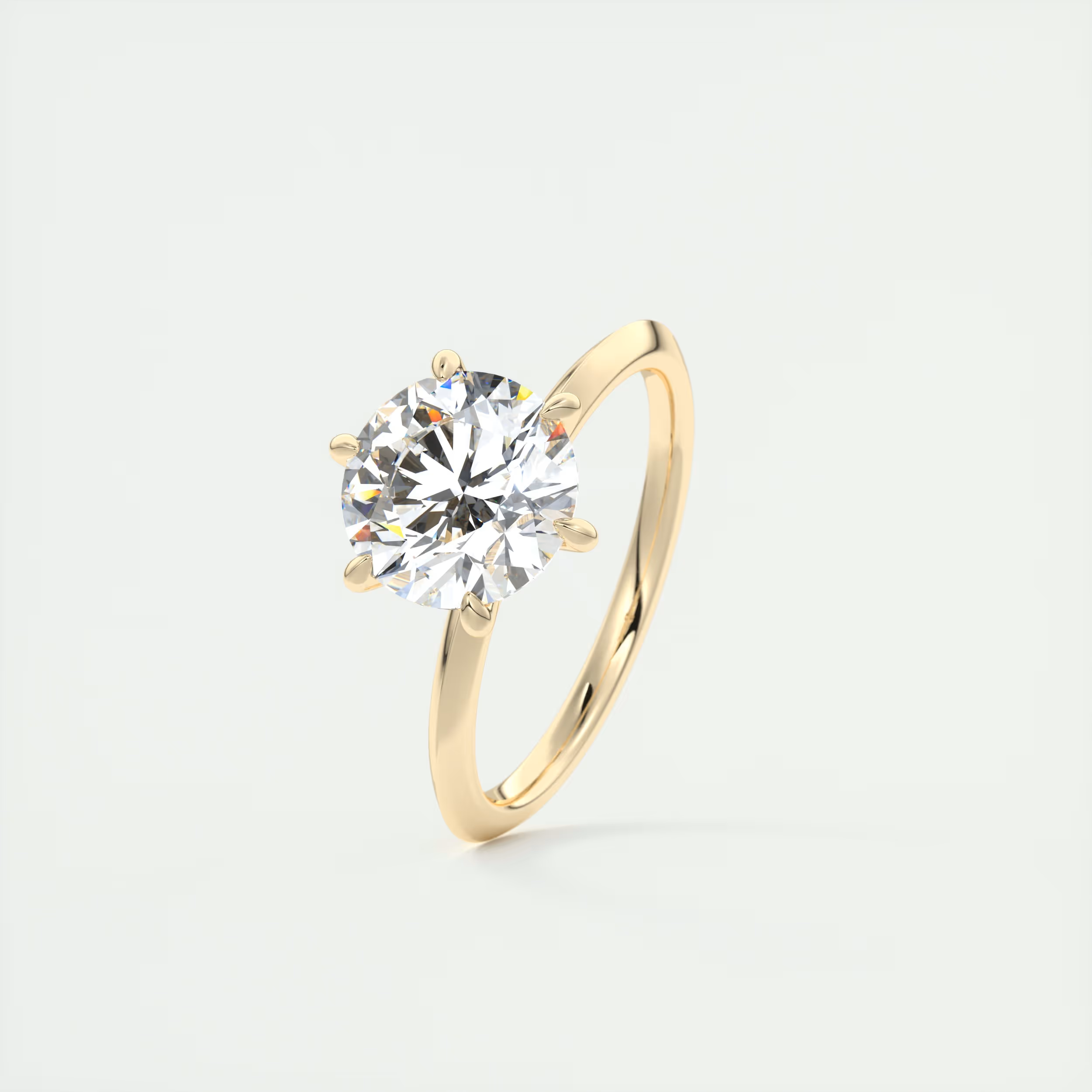 2 Carat Round Solitaire with Knife Edge Band