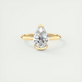 2 Carat Pear Flush Stacking Half Bezel Solitaire