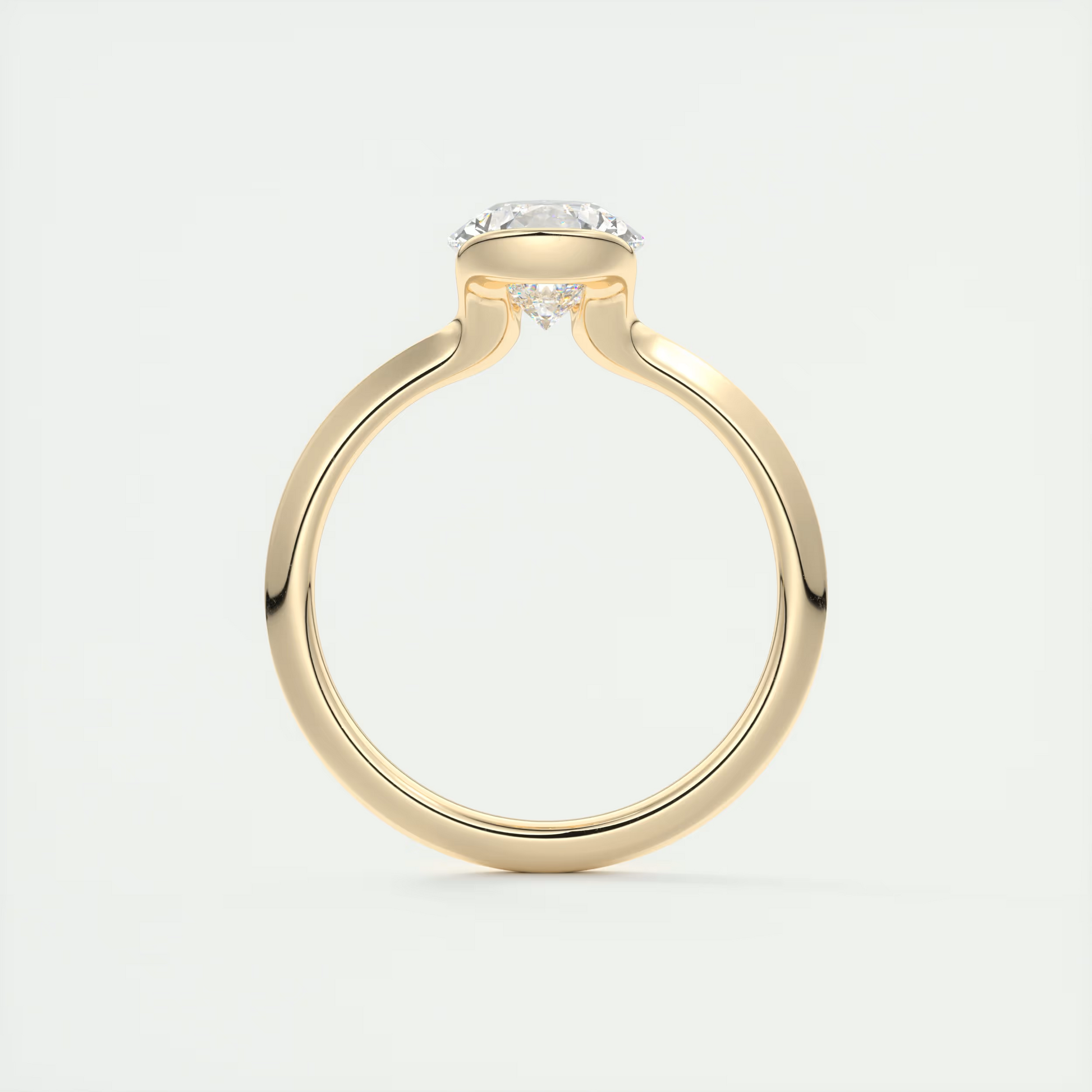 2 Carat Pear Flush Stacking Half Bezel Solitaire