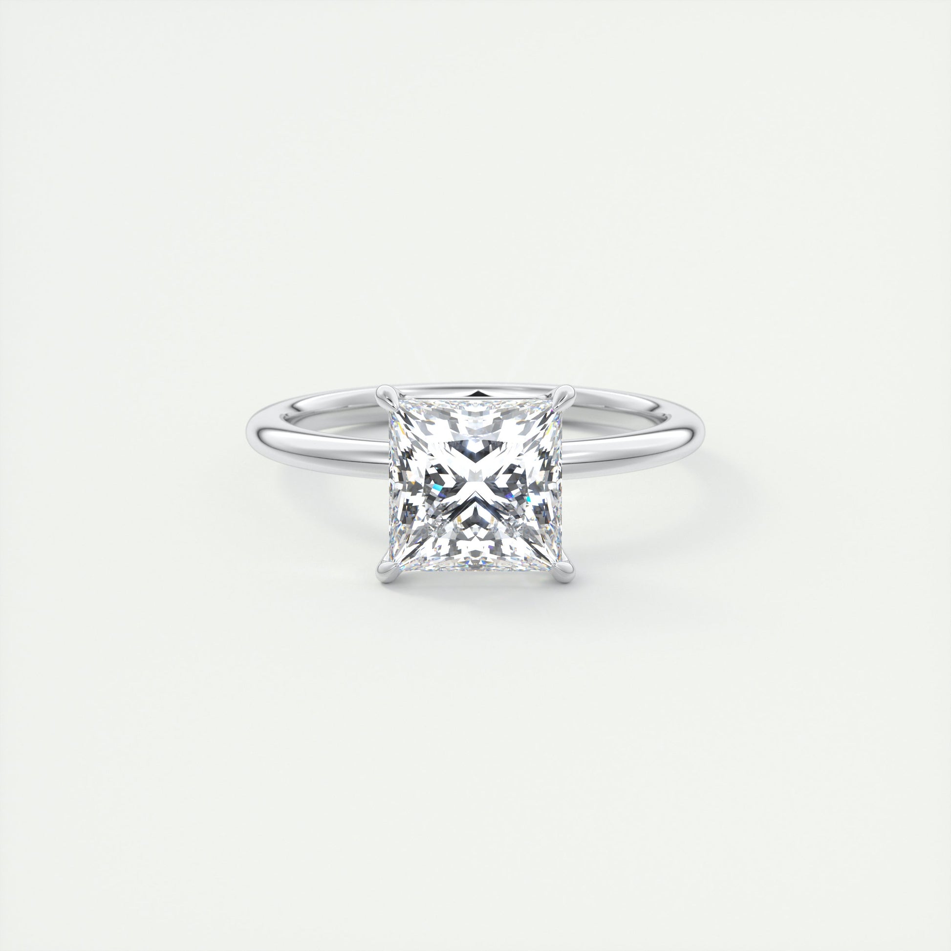 2 Carat Flush Stacking Princess Solitaire