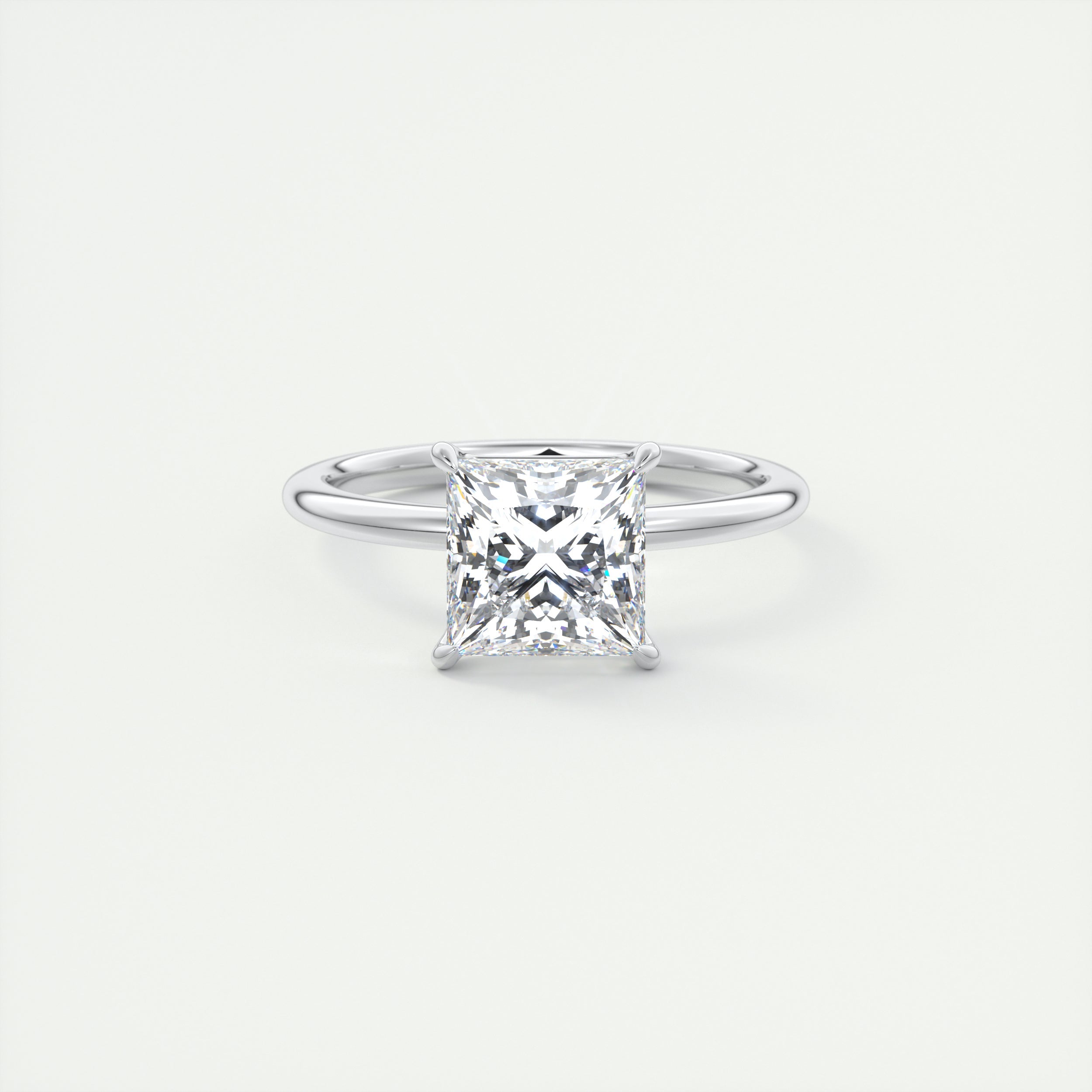 2 Carat Flush Stacking Princess Solitaire