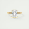 2 Carat Radiant Flush Stacking Half Bezel Solitaire