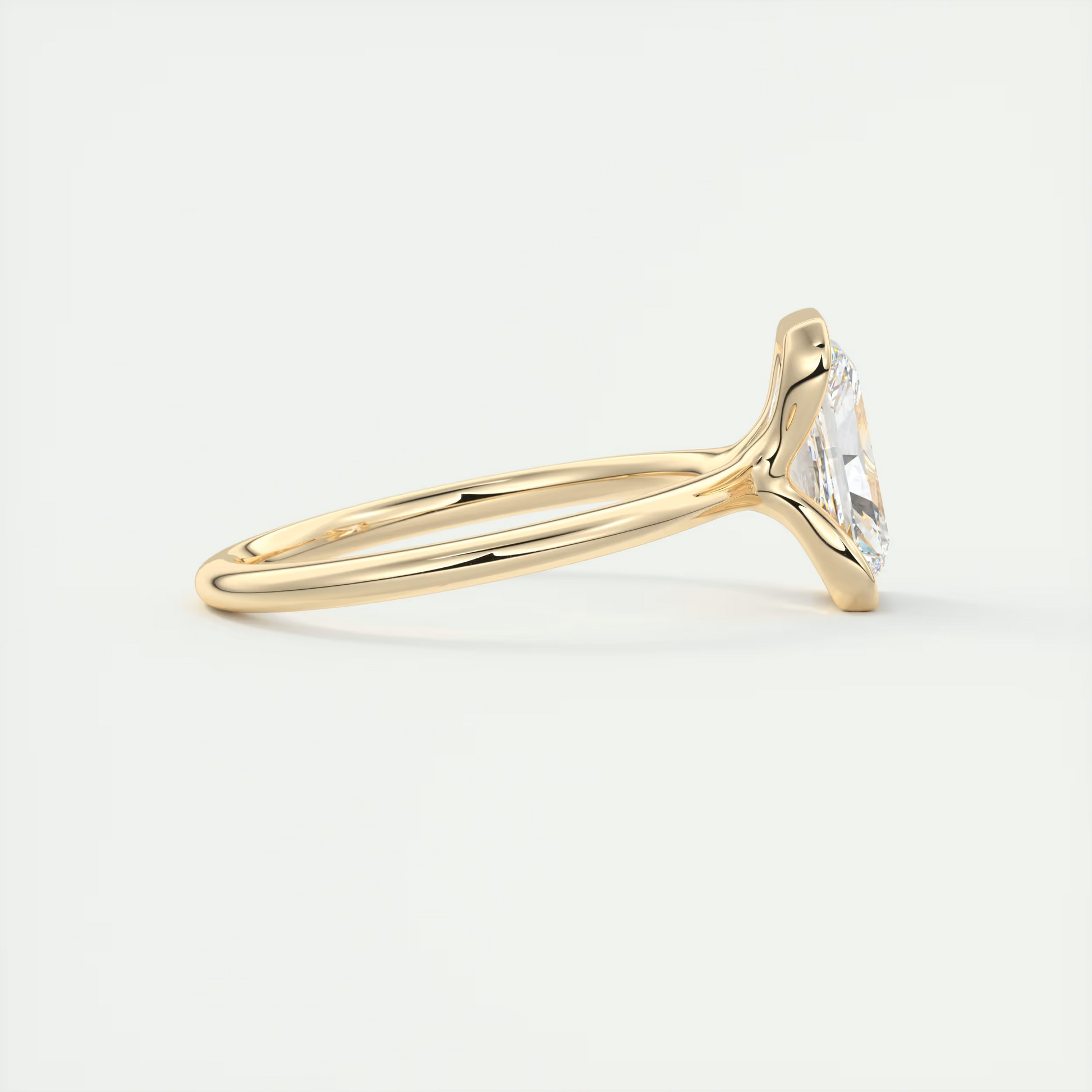 2 Carat Radiant Flush Stacking Half Bezel Solitaire