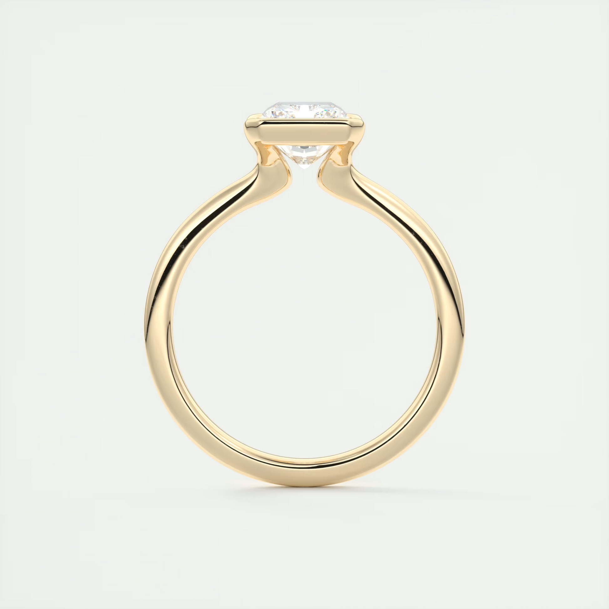 2 Carat Radiant Flush Stacking Half Bezel Solitaire