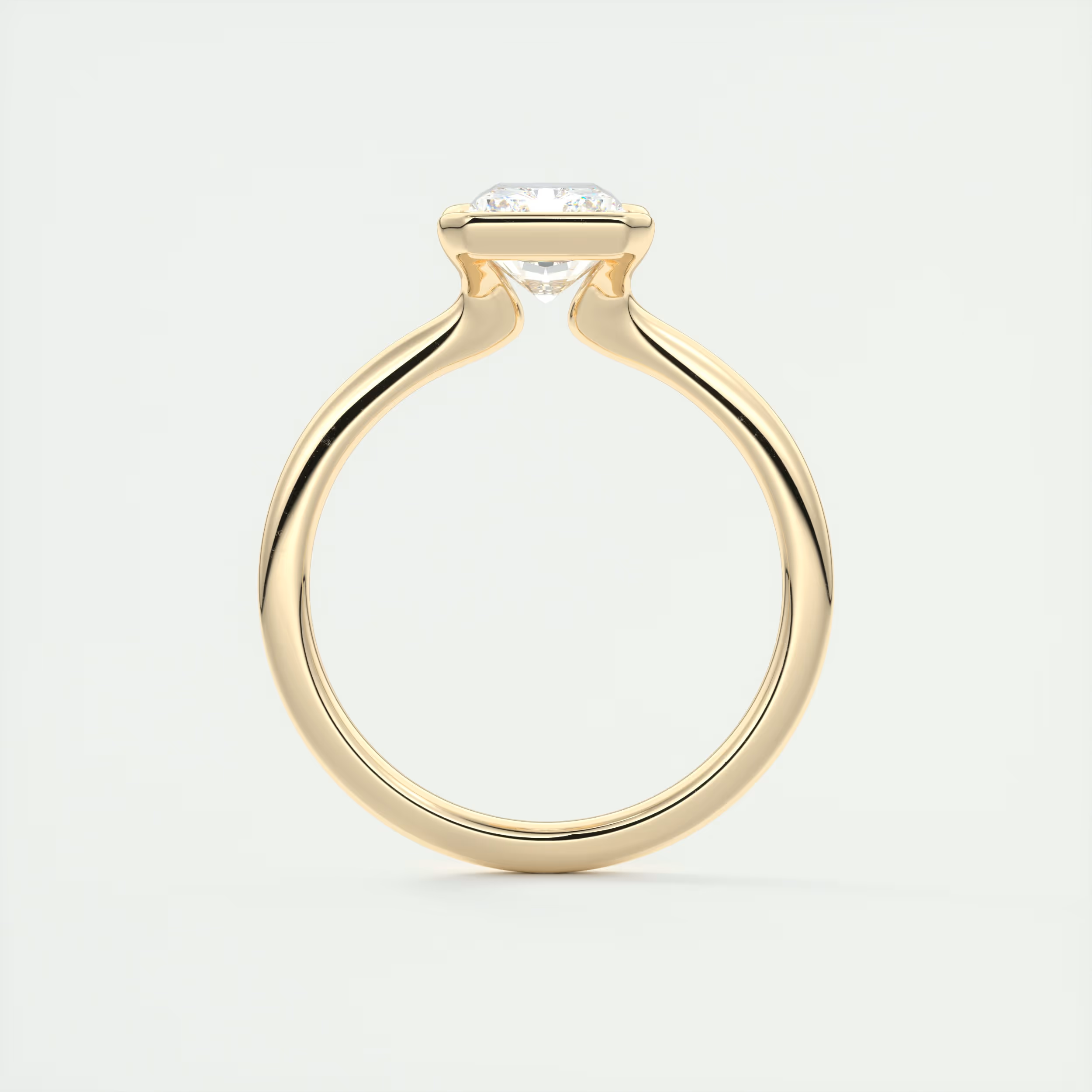 2 Carat Radiant Flush Stacking Half Bezel Solitaire