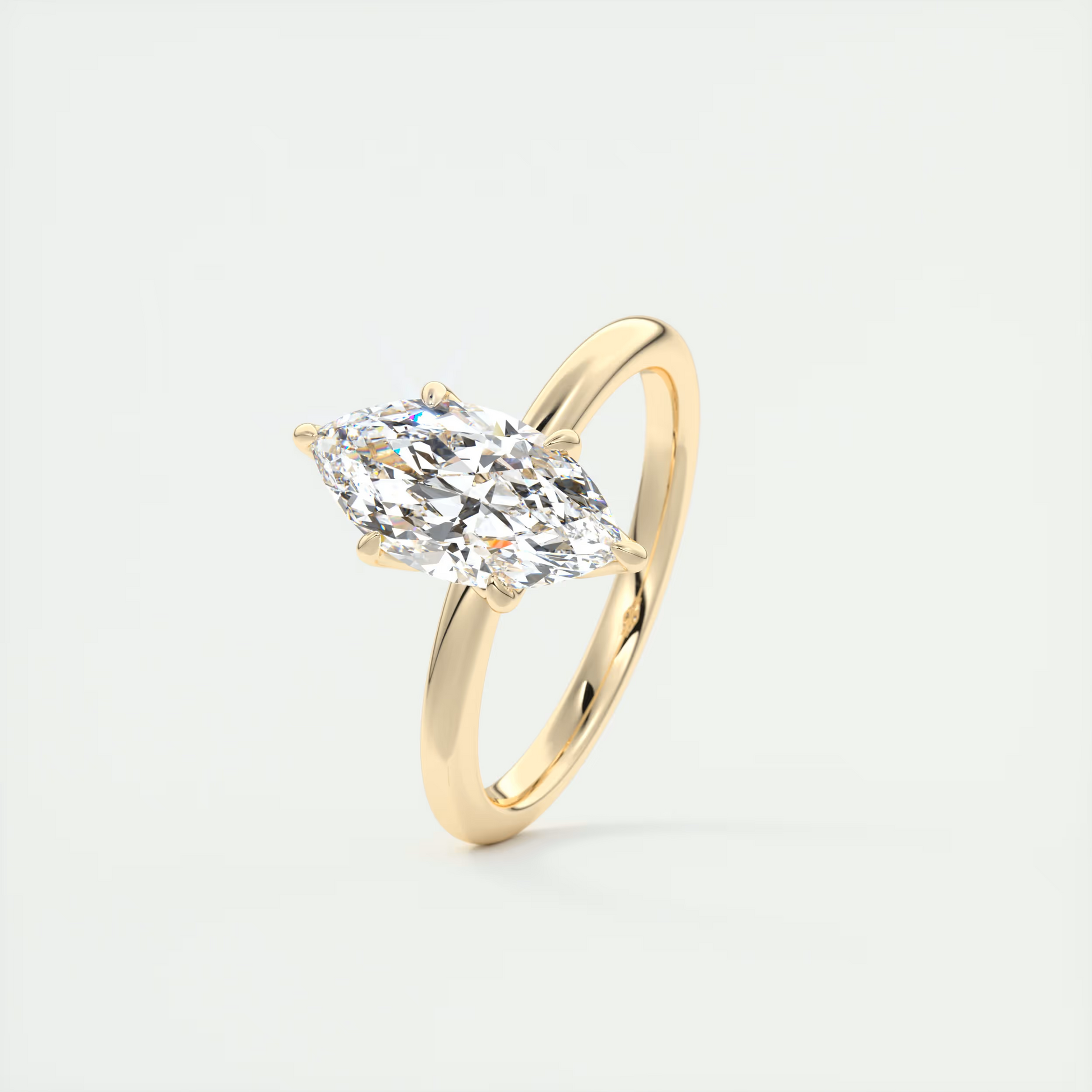 2 Carat Floral Marquise Solitaire