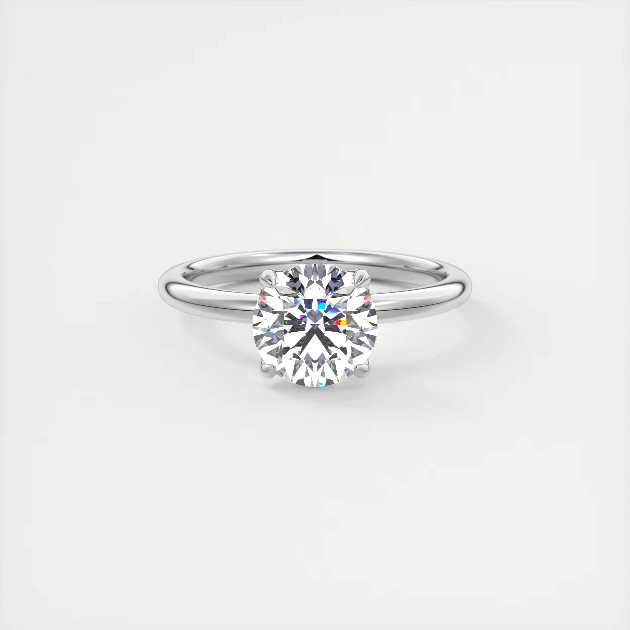 2 Carat Round Solitaire with Four Prongs