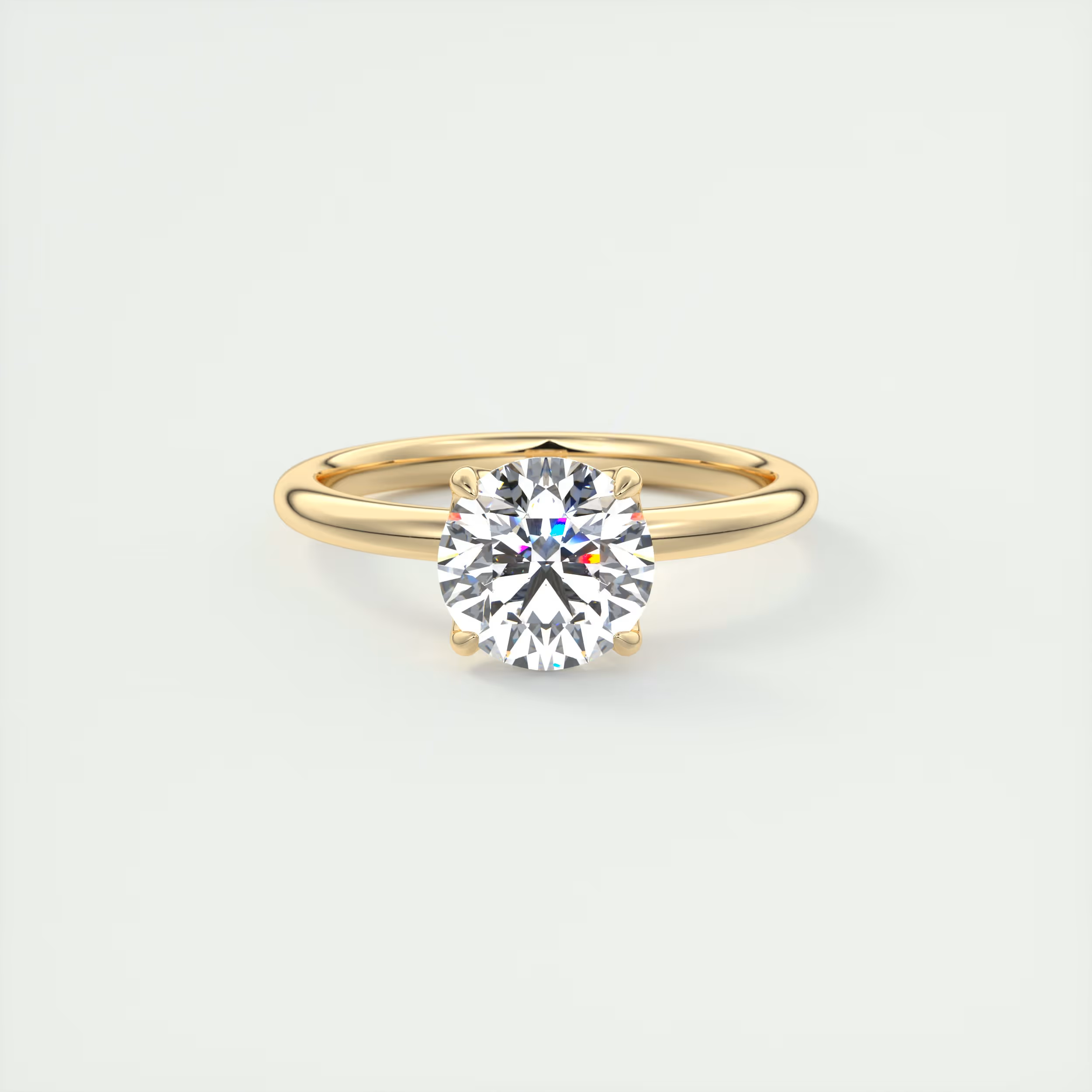2 Carat Round Solitaire with Four Prongs