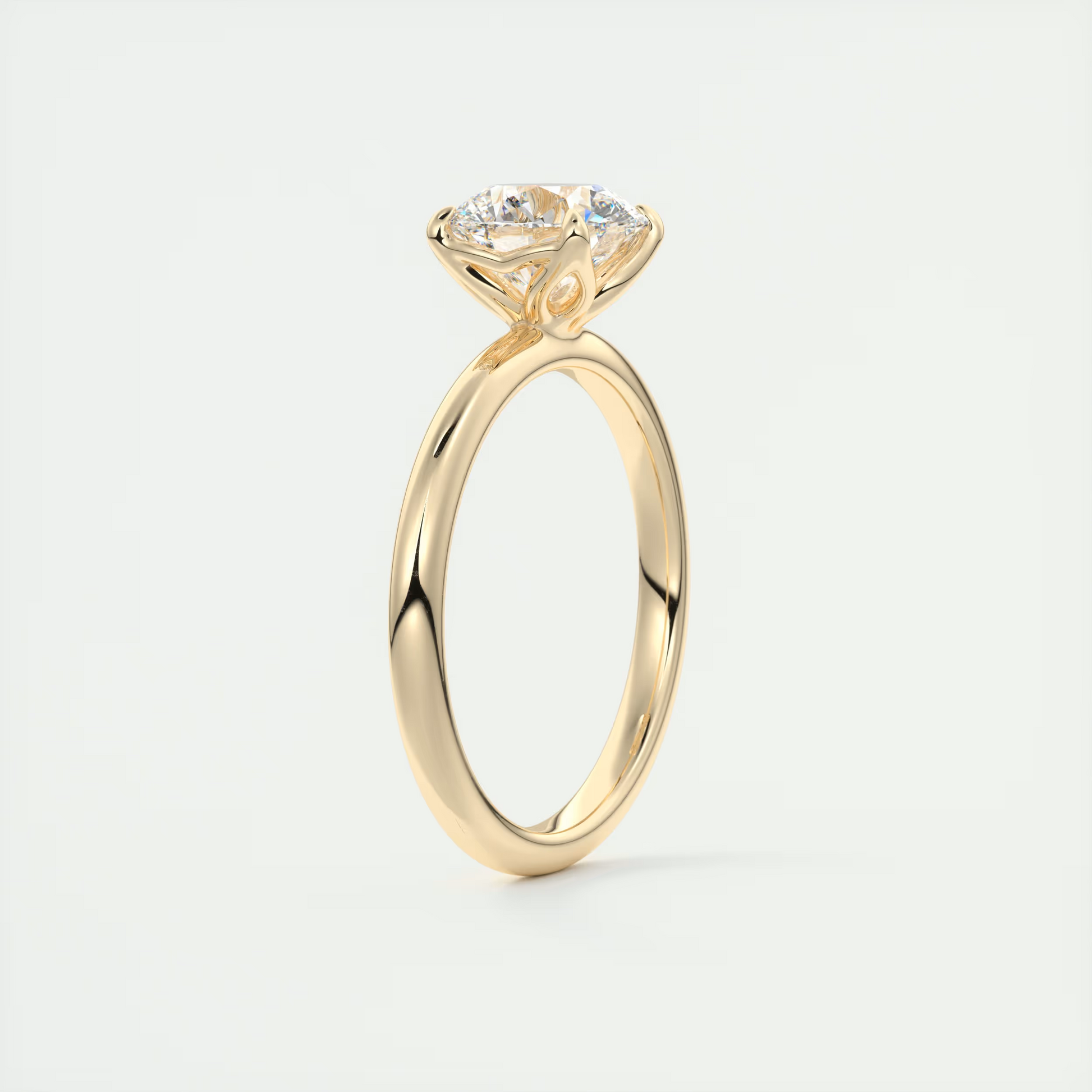 2 Carat Round Solitaire with Four Prongs