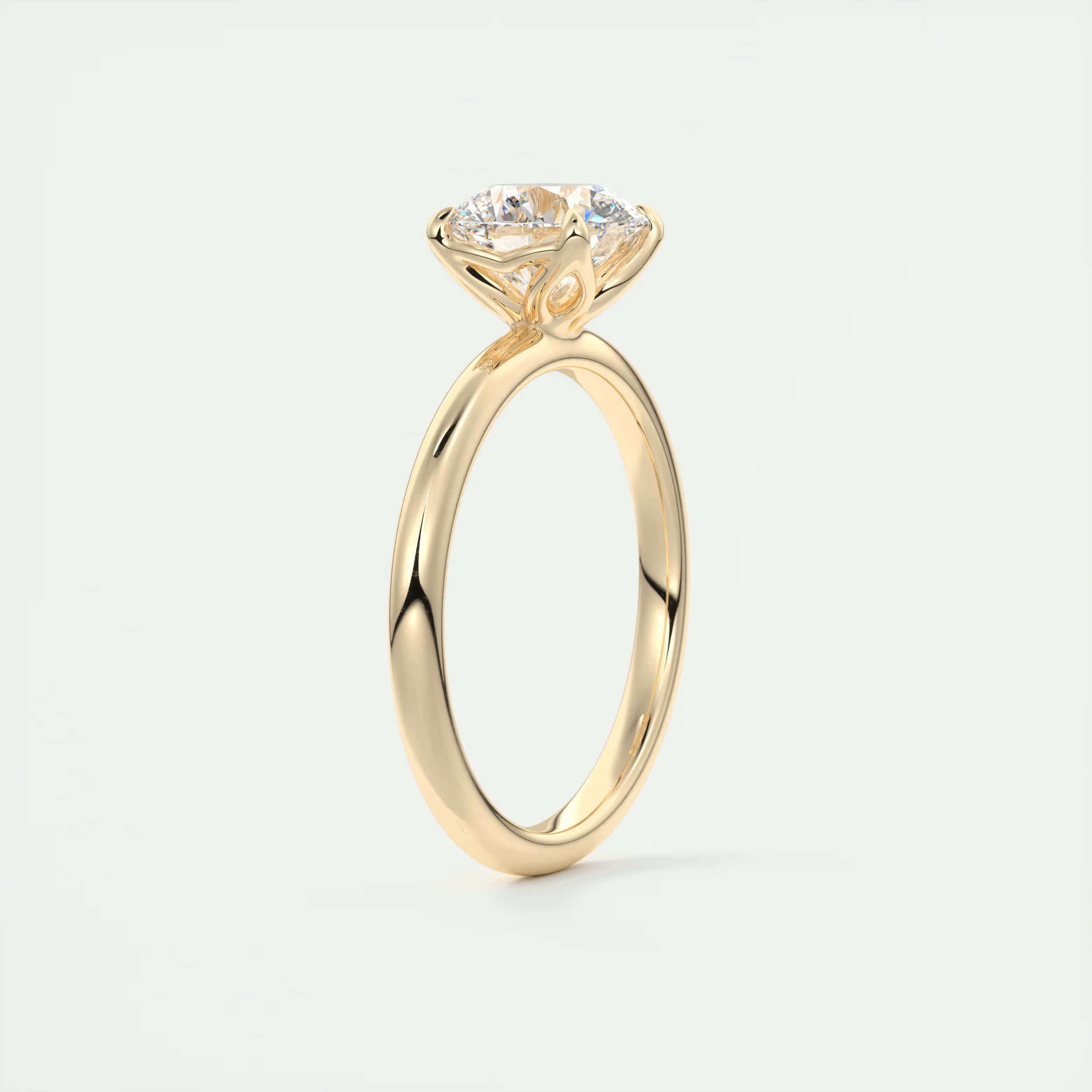2 Carat Round Solitaire with Four Prongs