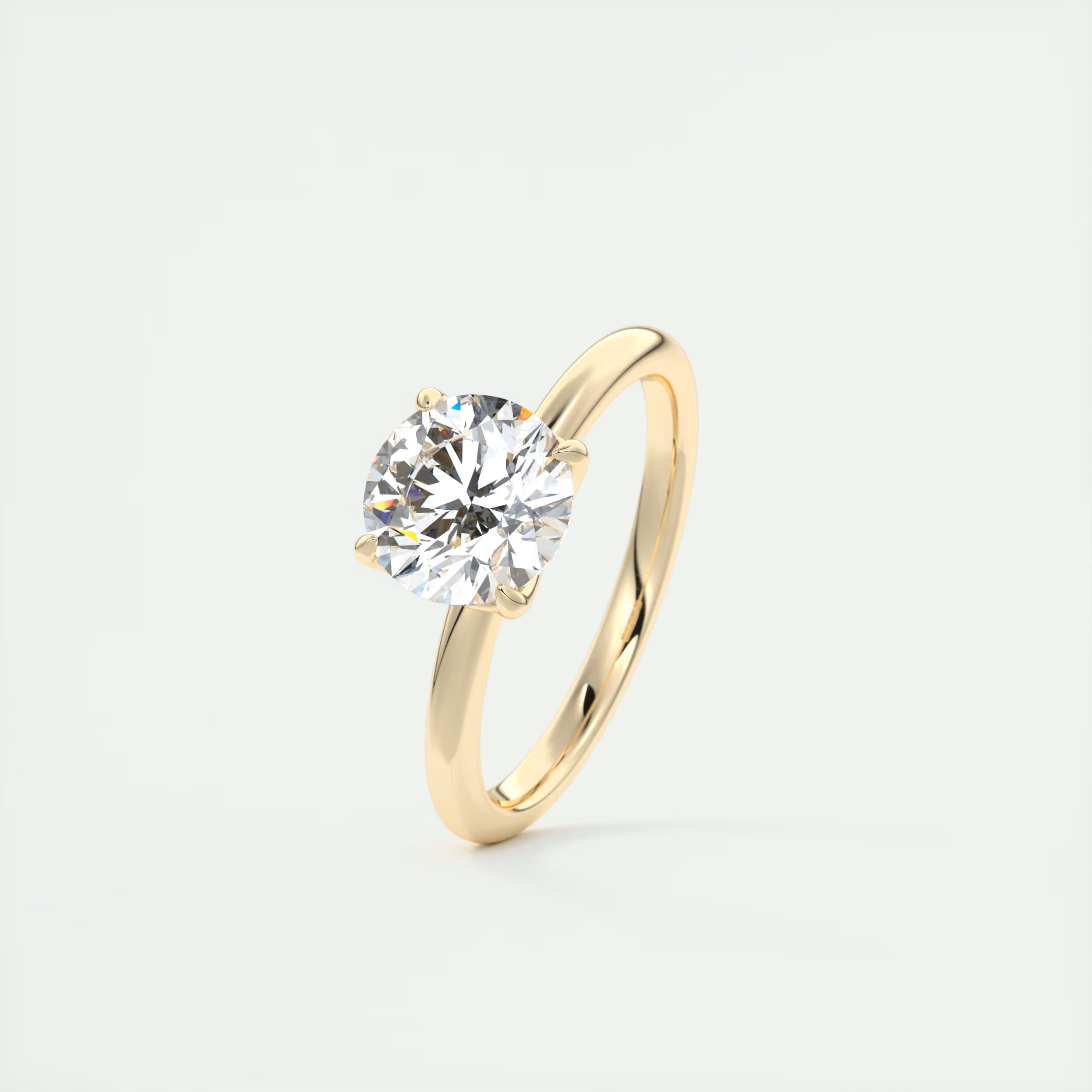 2 Carat Round Solitaire with Four Prongs